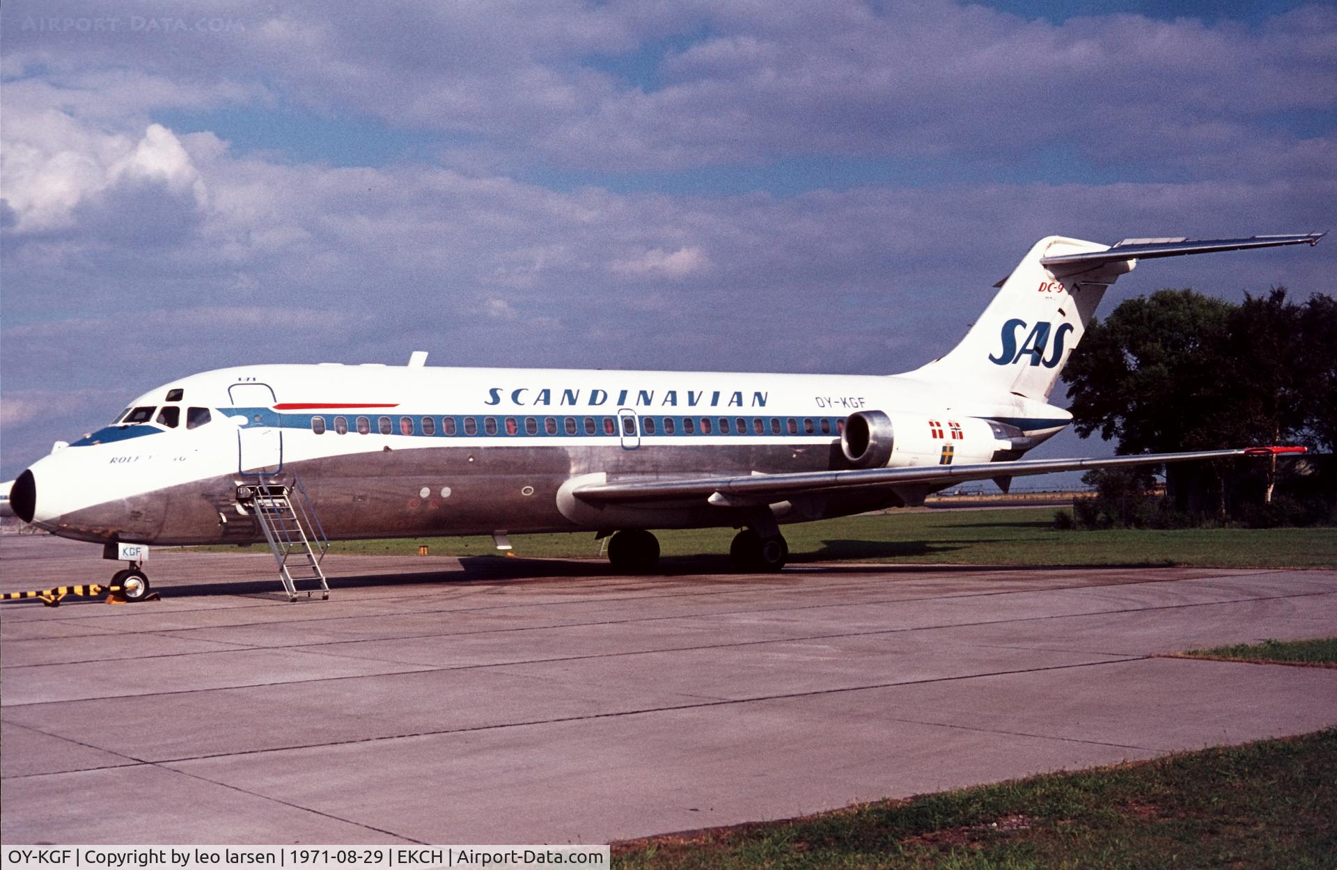 OY-KGF, 1969 Douglas DC-9-21 C/N 47308, Copenhagen 29.8.1971