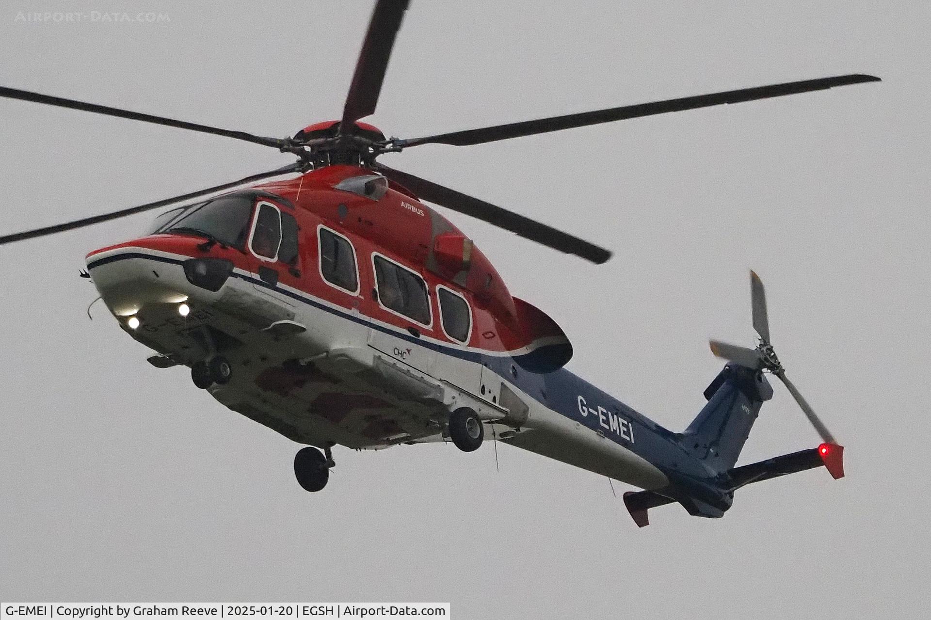 G-EMEI, 2020 Airbus Helicopters EC 175B C/N 5038, Landing at Norwich. Norwich.