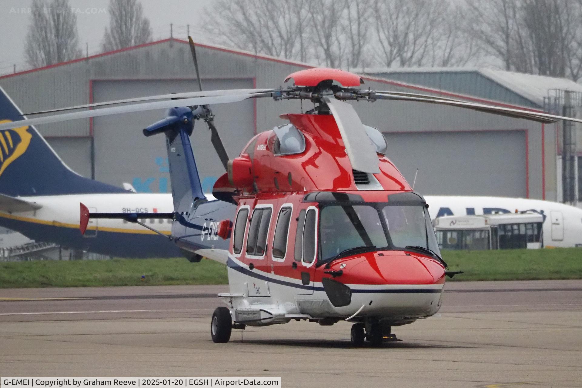 G-EMEI, 2020 Airbus Helicopters EC 175B C/N 5038, Landing at Norwich. Norwich.