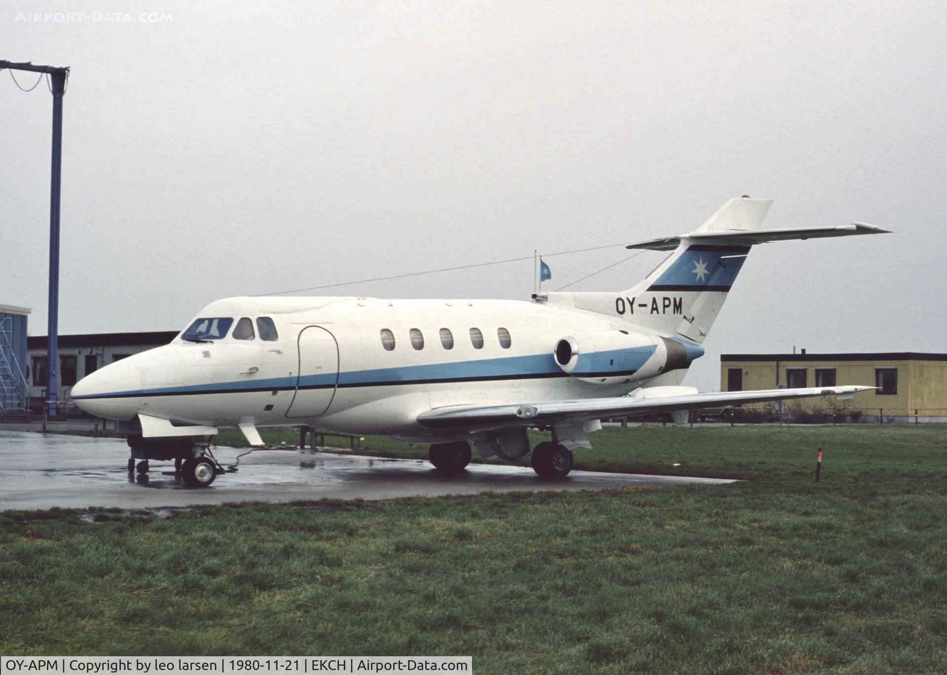OY-APM, 1972 Hawker Siddeley HS.125 Series 403B C/N 25253, Copenhagen 21.11.1980