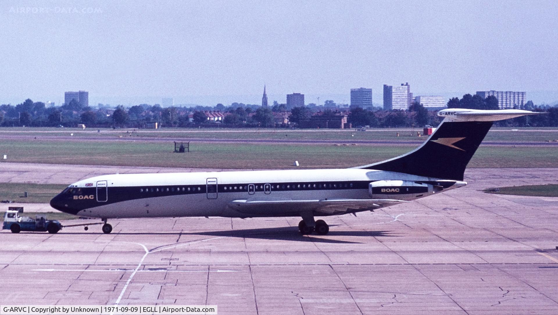 G-ARVC, 1963 Vickers VC10 Srs 1101 C/N 806, London 9.9.1971