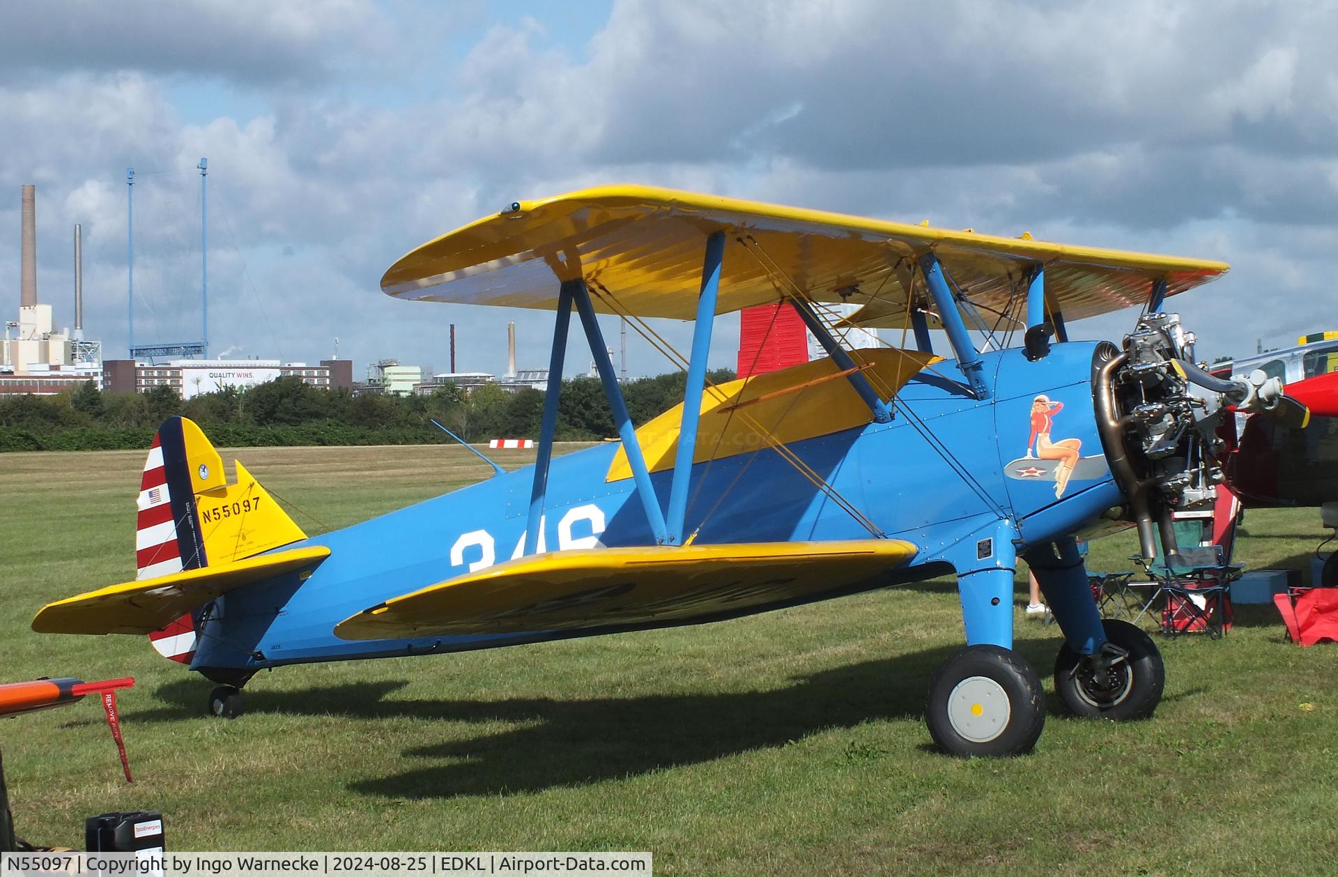 N55097, 1941 Boeing A75N1(PT17) C/N 75-710, Boeing (Stearman) A75N1 / PT-17 at the 2024 Flugplatzfest Leverkusen airfield display