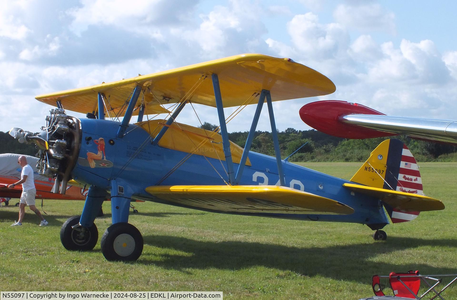 N55097, 1941 Boeing A75N1(PT17) C/N 75-710, Boeing (Stearman) A75N1 / PT-17 at the 2024 Flugplatzfest Leverkusen airfield display