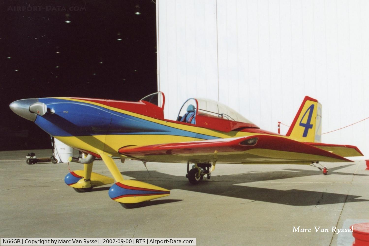N66GB, 1984 Vans RV-3A C/N 881, Race #42 Kevin Eldridge N66GB at Reno Air Races in September 2002.