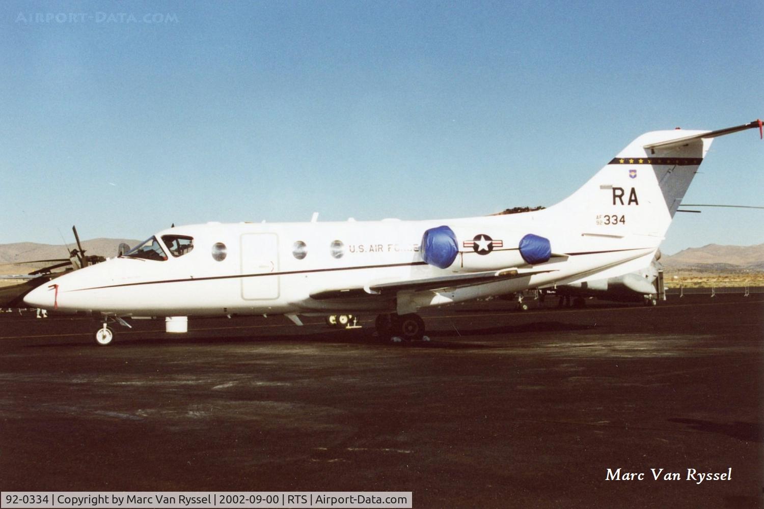 92-0334, 1992 Beechcraft T-1A Jayhawk C/N TT-48, At Reno Air Races in September 2002.