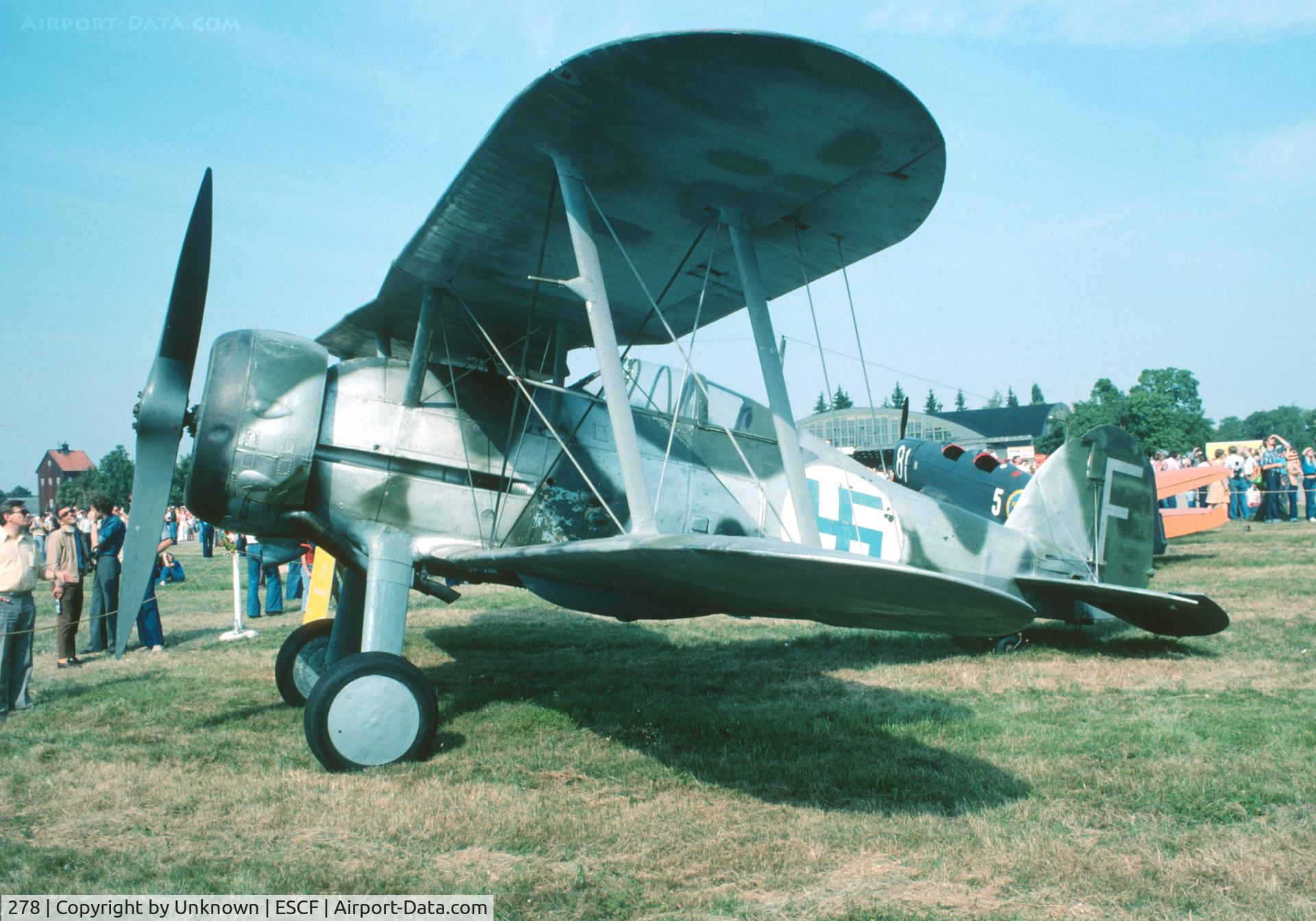 278, 1938 Gloster Gladiator Mk2 (J-8A) C/N G5/59066, Malmen Air Base