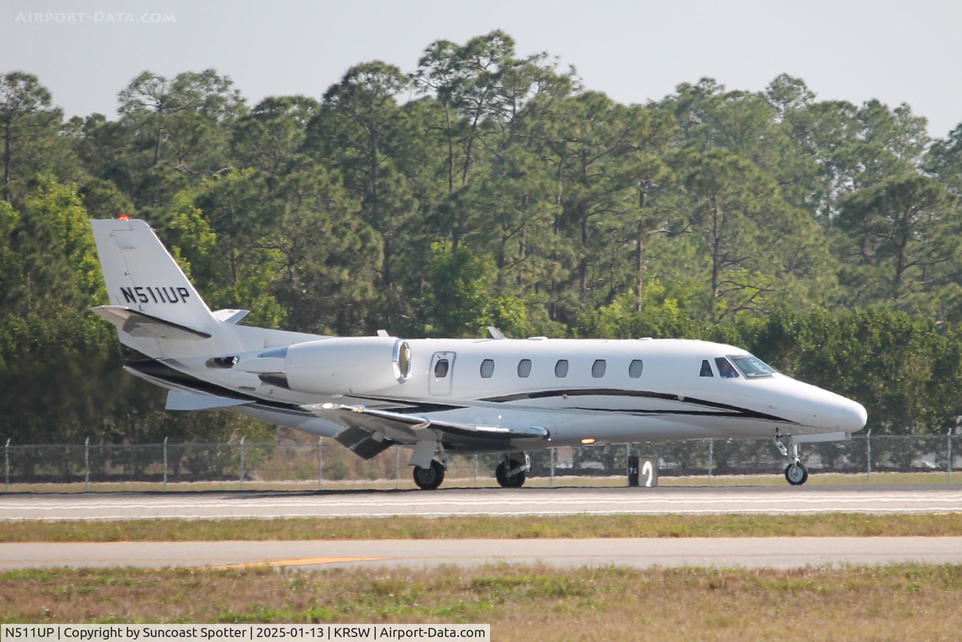 N511UP, 2006 Cessna 560XLS Citation Excel C/N 560-5637, Wheels Up Flight 511 arrives on Runway 24 at Southwest Florida International Airport following flight from Opa-Locka Airport