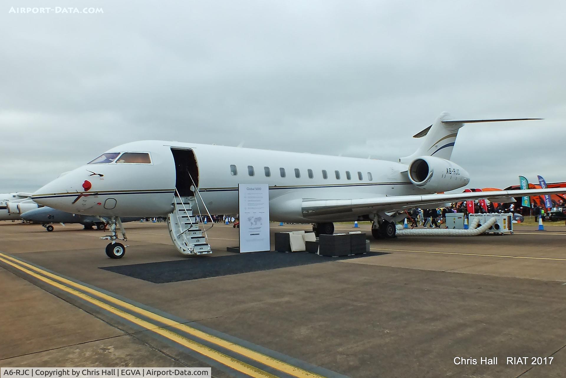 A6-RJC, Bombardier BD-700 Global 5000 C/N 9600, RIAT 2017