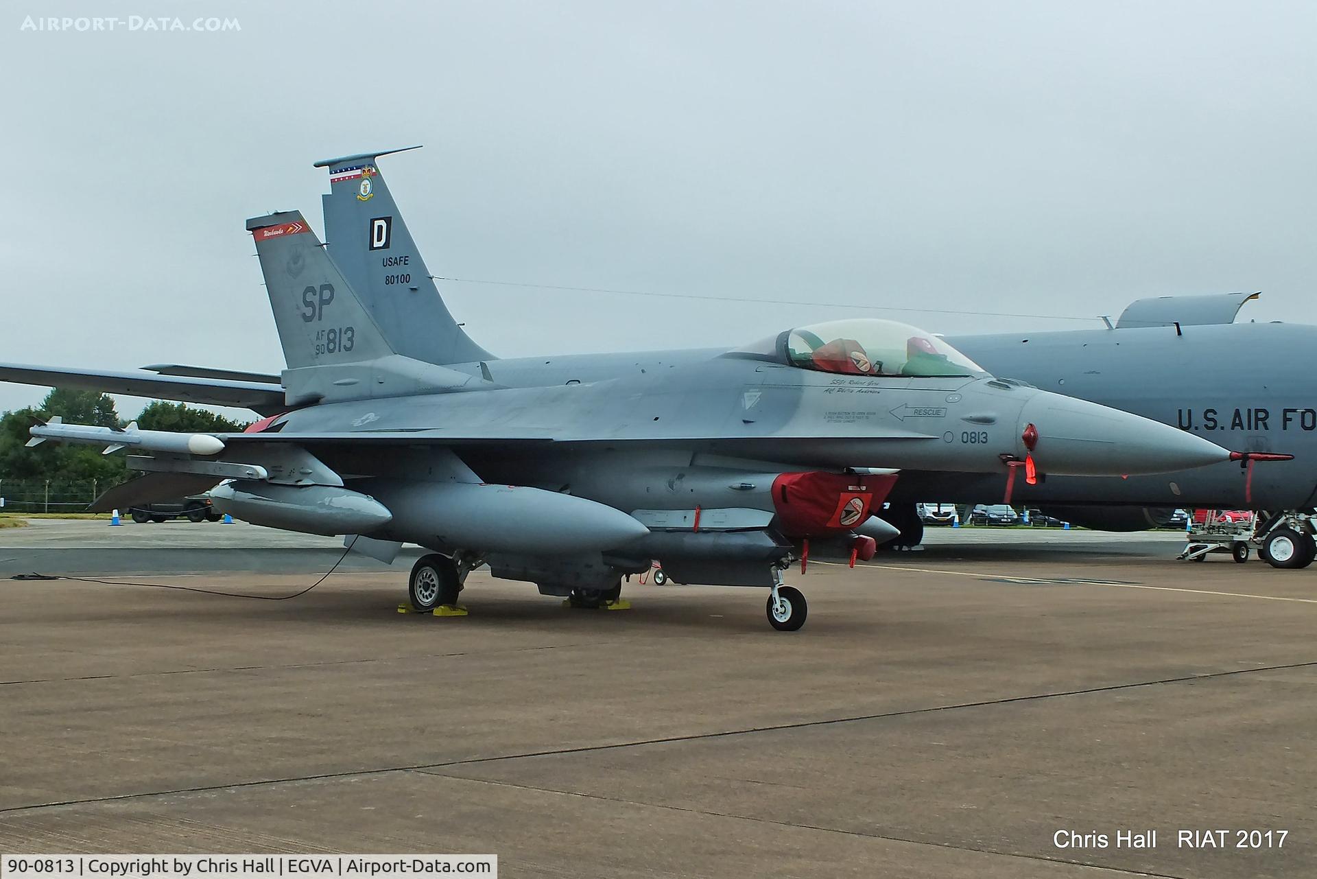 90-0813, 1990 General Dynamics F-16CG Night Falcon C/N CC-13, RIAT 2017