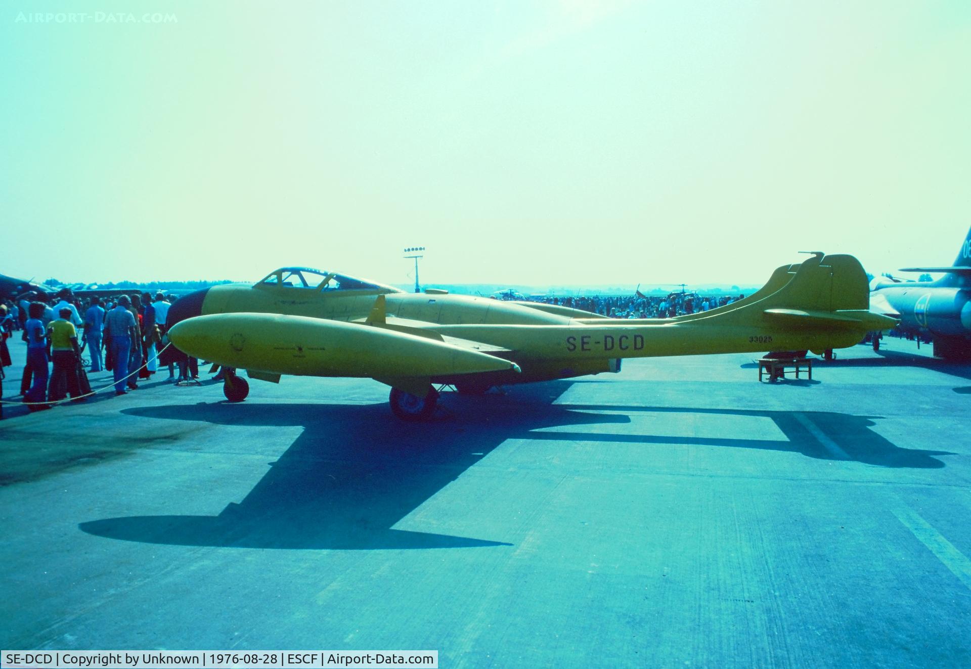 SE-DCD, 1953 De Havilland  Aircraft co.Ltd D.H.112 Venom.J.33 C/N 12374, Malmen Air Base 28.8.1976