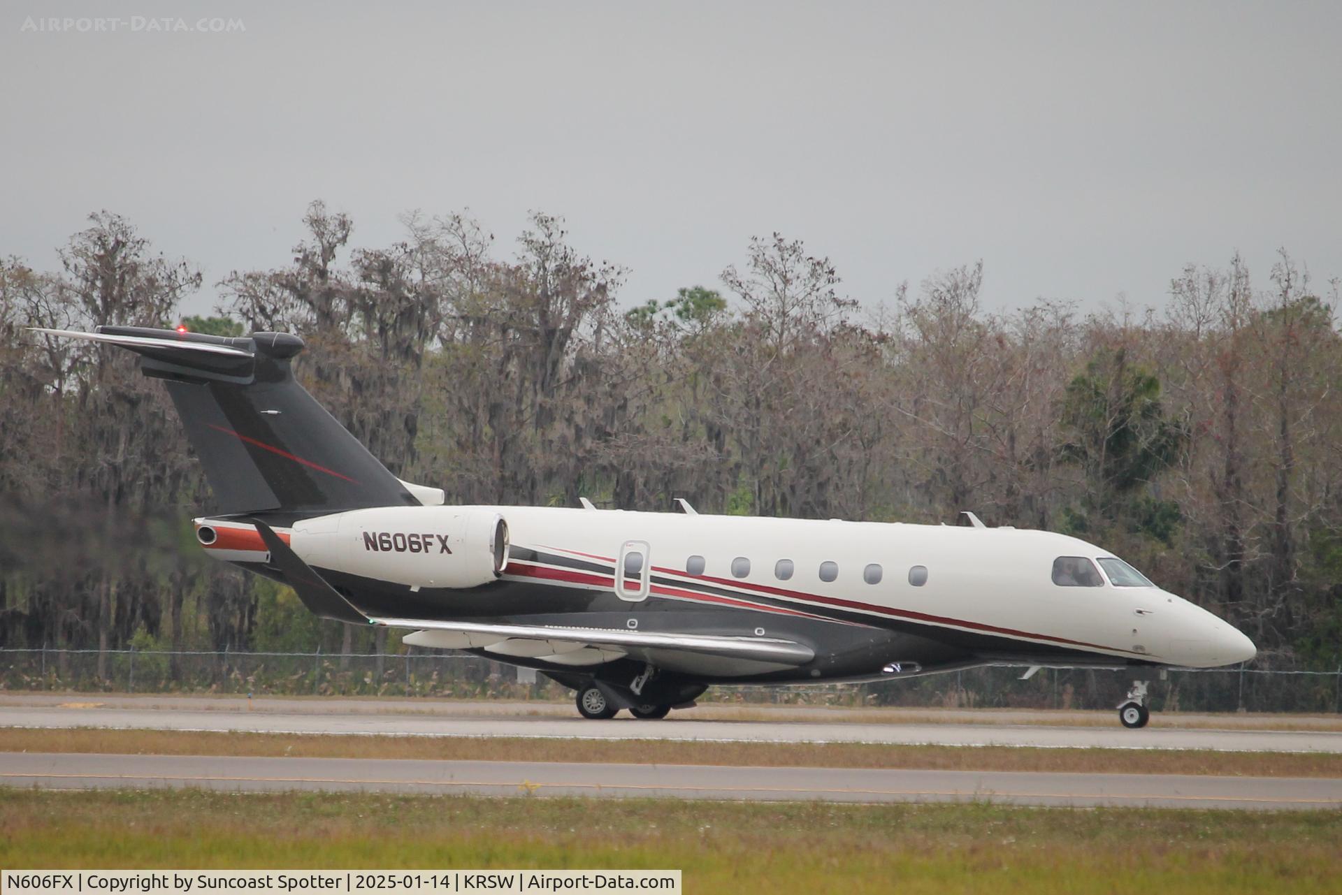 N606FX, 2024 Embraer SA EMB-550 C/N 55020205, Flexjet Flight 606 departs Runway 6 at Southwest Florida International Airport enroute to Cuyahoga County Airport