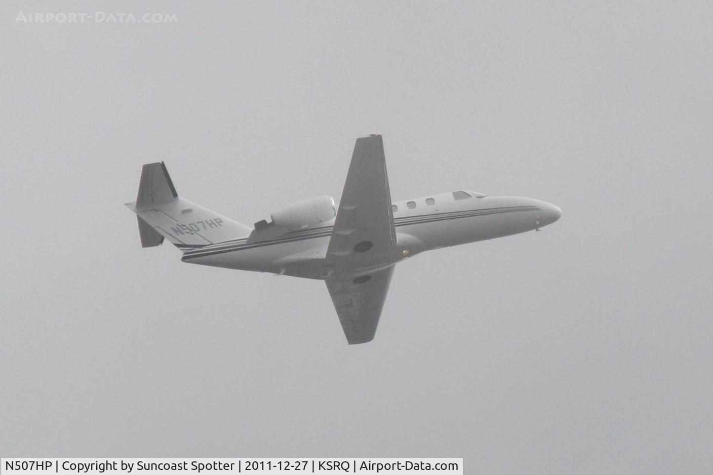 N507HP, 2000 Cessna 525 C/N 525-0395, N507HP departs Runway 14 at Sarasota-Bradenton International Airport enroute Providenciales International Airport