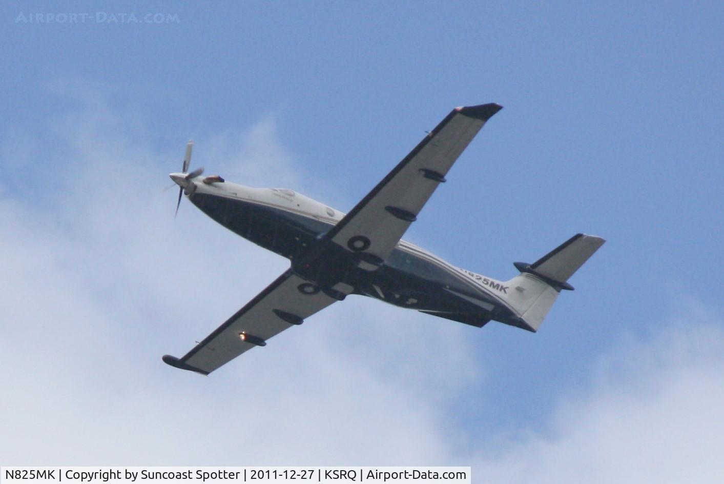 N825MK, 2010 Pilatus PC-12/47E C/N 1191, N825MK departs Runway 14 at Sarasota-Bradenton International Airport enroute to Tulsa International Airport