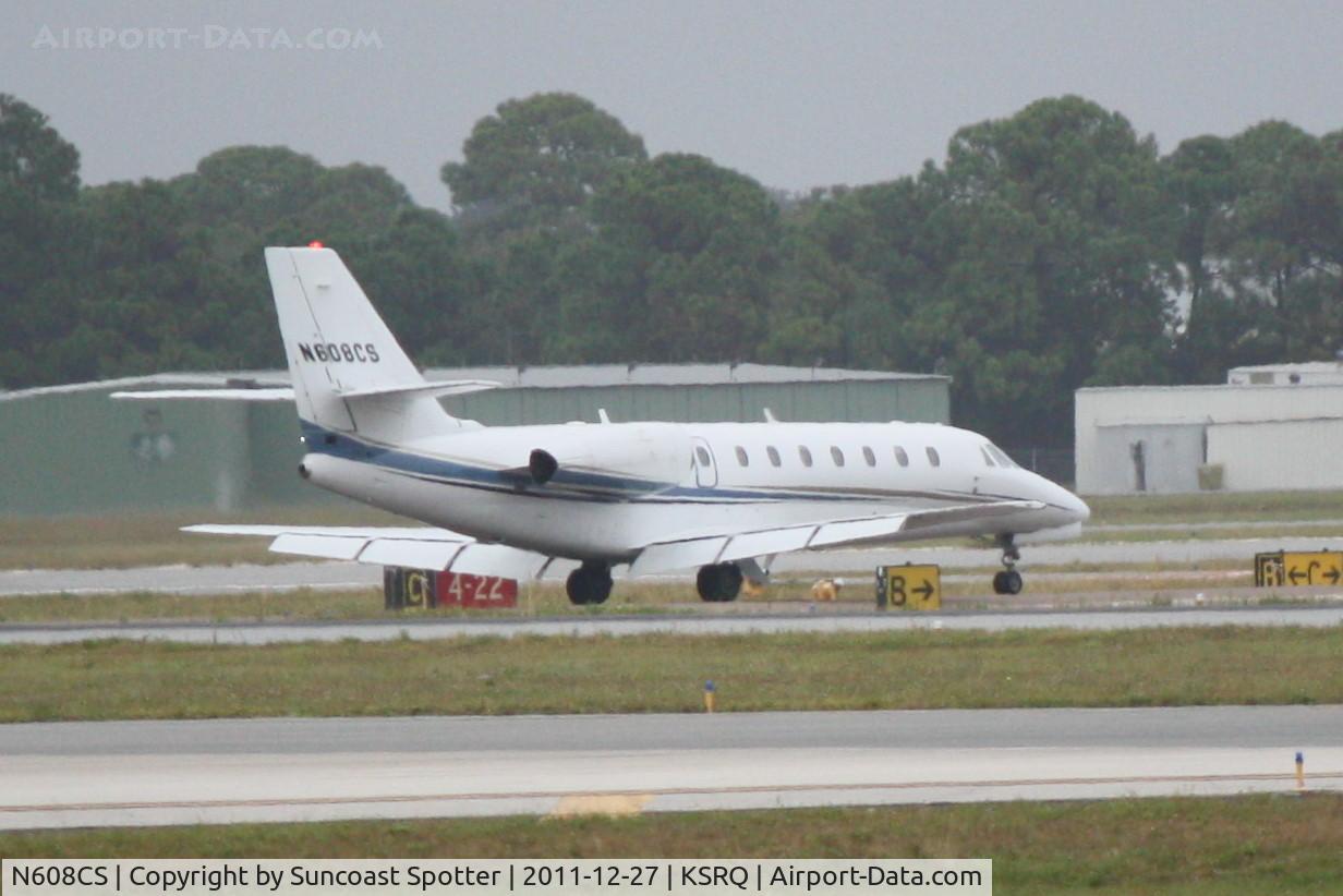N608CS, 2006 Cessna 680 Citation Sovereign C/N 680-0063, N608CS on arrival to Runway 14 at Sarasota-Bradenton International Airport following flight from Westchester County Airport