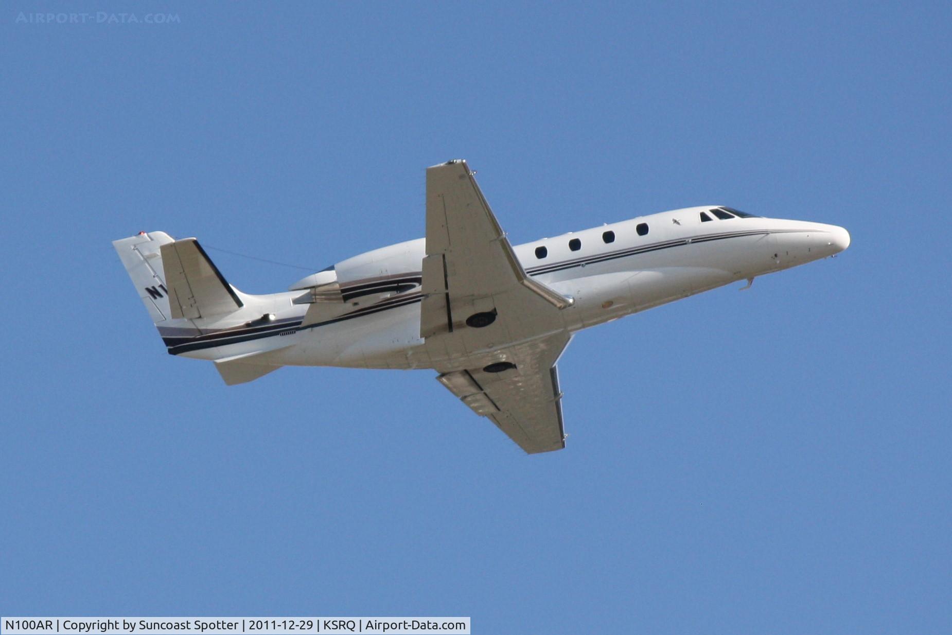 N100AR, 2002 Cessna 560XL C/N 560-5241, N100AR departs Runway 14 at Sarasota-Bradenton International Airport