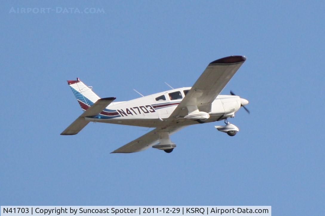 N41703, 1974 Piper PA-28-180 C/N 28-7405134, N41703 departs Runway 14 at Sarasota-Bradenton International Airport