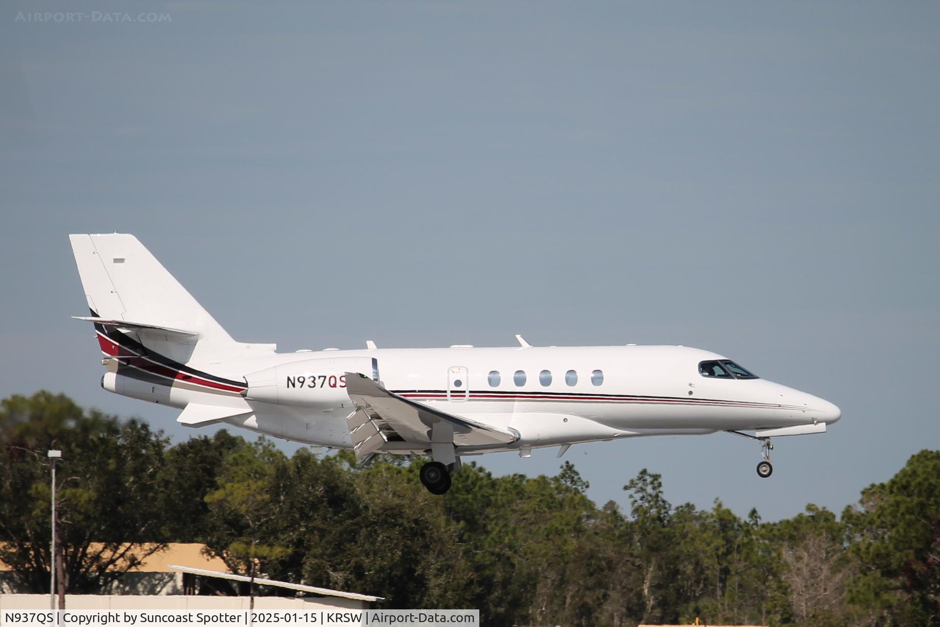N937QS, 2023 Textron Aviation 680A C/N 680A0366, NetJets Flight 937 arrives on Runway 6 at Southwest Florida International Airport following flight from Philadelphia International Airport