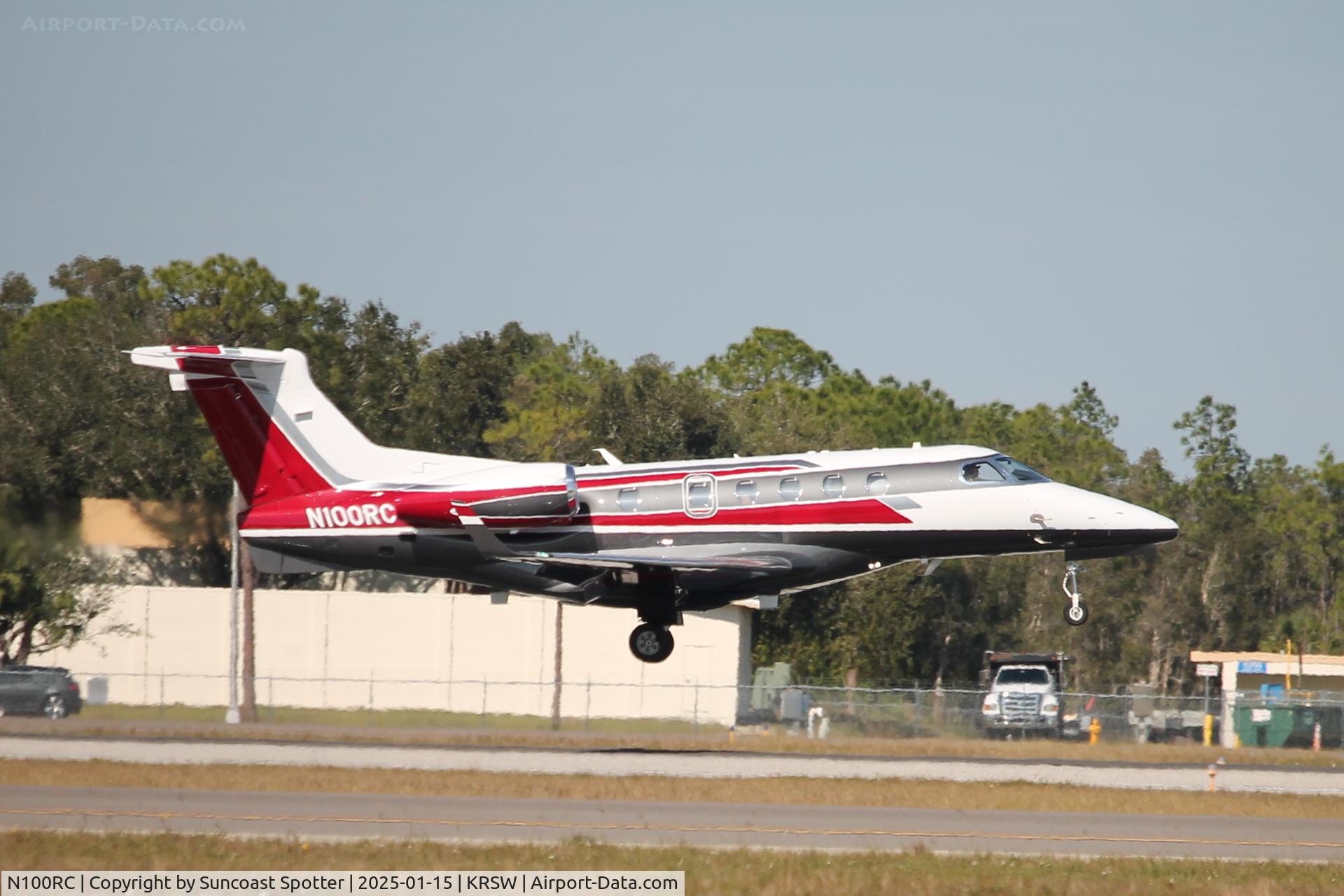 N100RC, 2022 Embraer EMB-505 Phenom 300 C/N 50500668, Phenom 100RC arrives on Runway 6 at Southwest Florida International Airport following flight from Sioux Falls Regional Airport