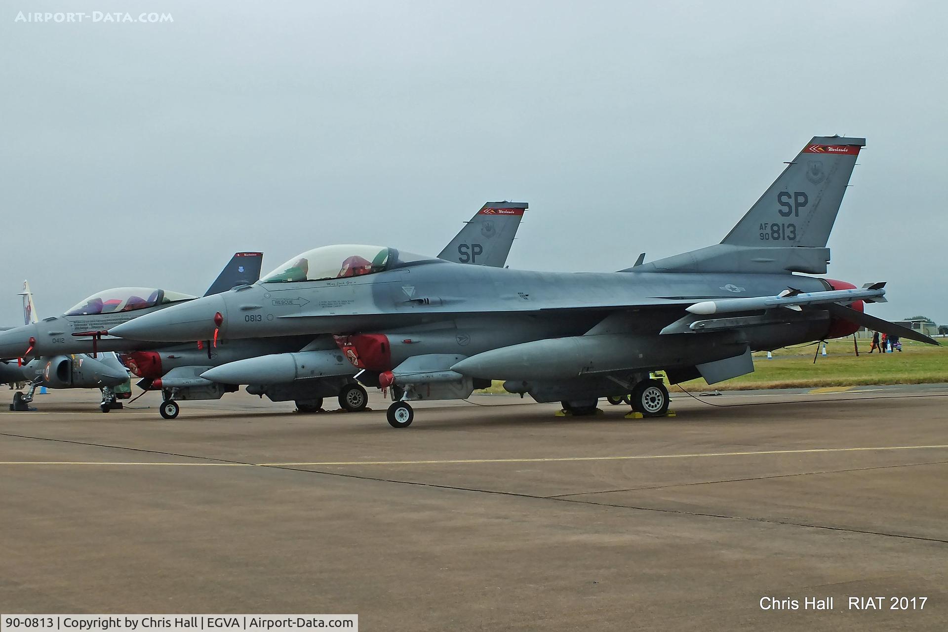 90-0813, 1990 General Dynamics F-16CG Night Falcon C/N CC-13, RIAT 2017