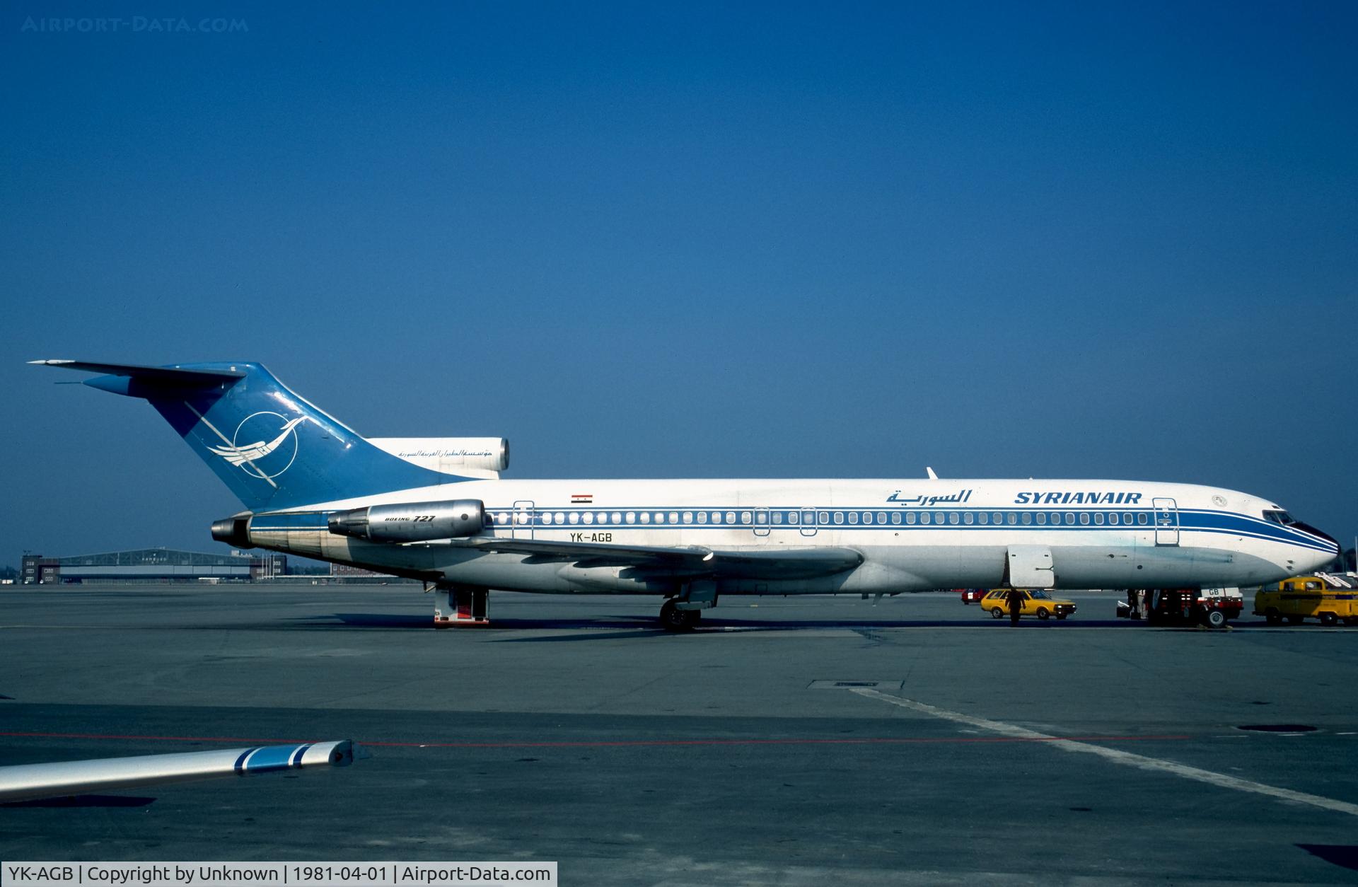 YK-AGB, 1976 Boeing 727-294 C/N 21204, Unknown 4.1981