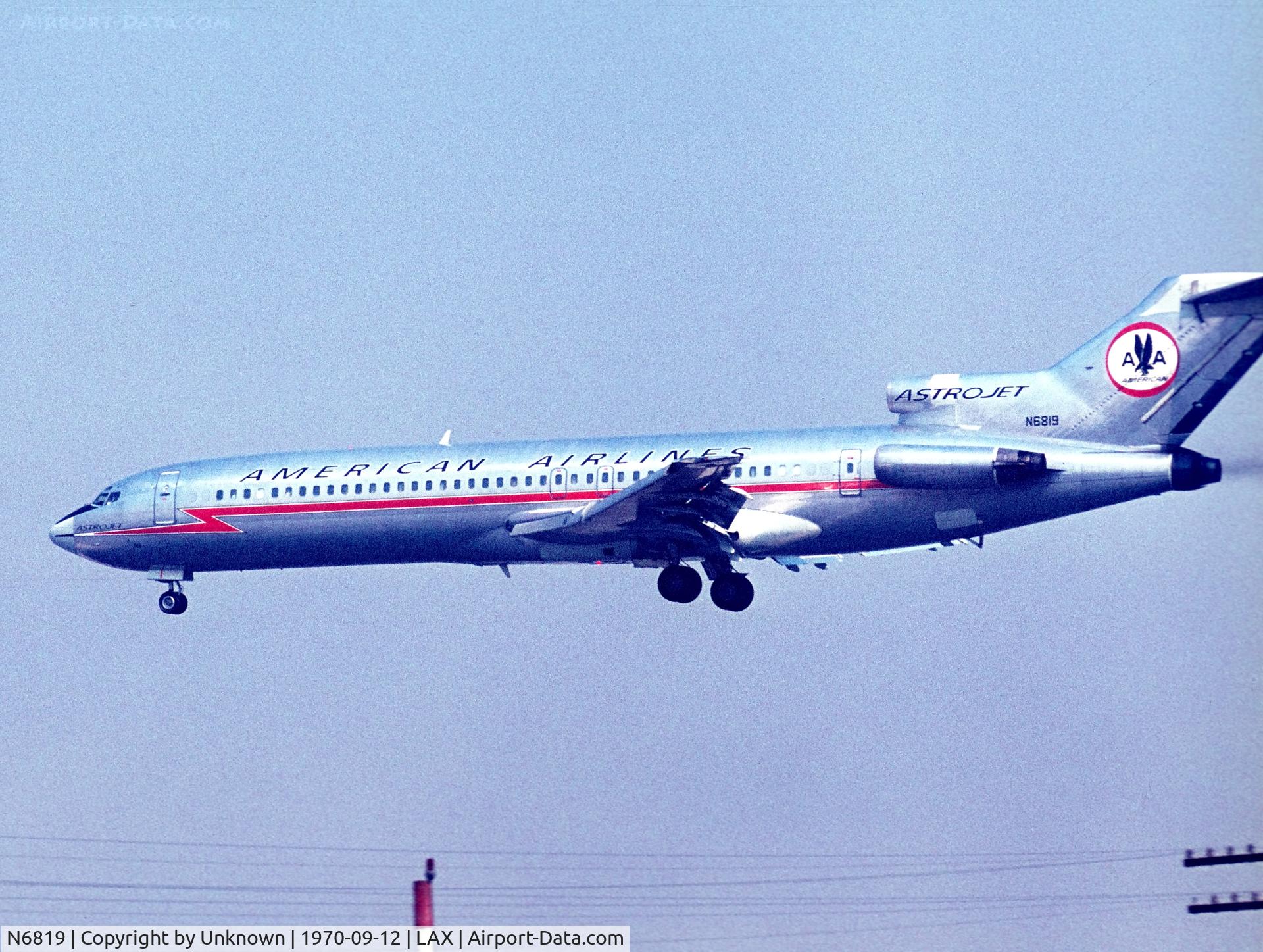 N6819, 1968 Boeing 727-223 C/N 19494, Los Angeles 12.9.1970