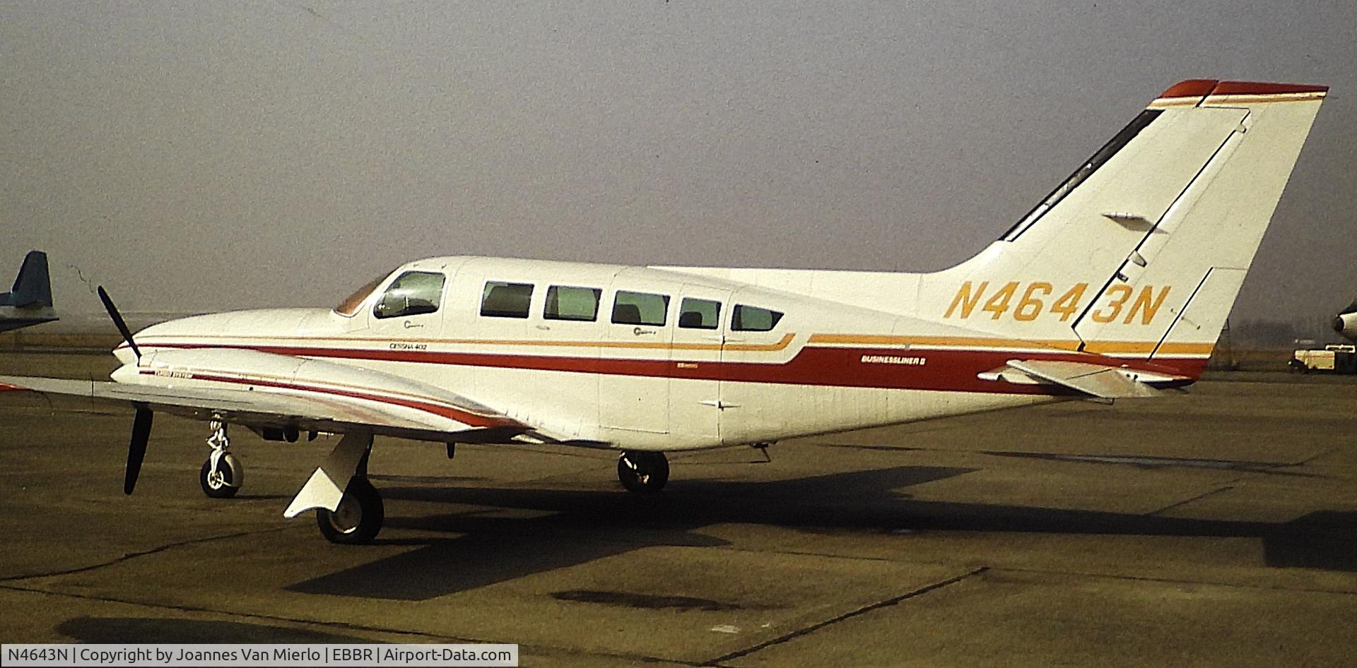 N4643N, 1978 Cessna 402C Utiliner C/N 402C-0006, ex-slide