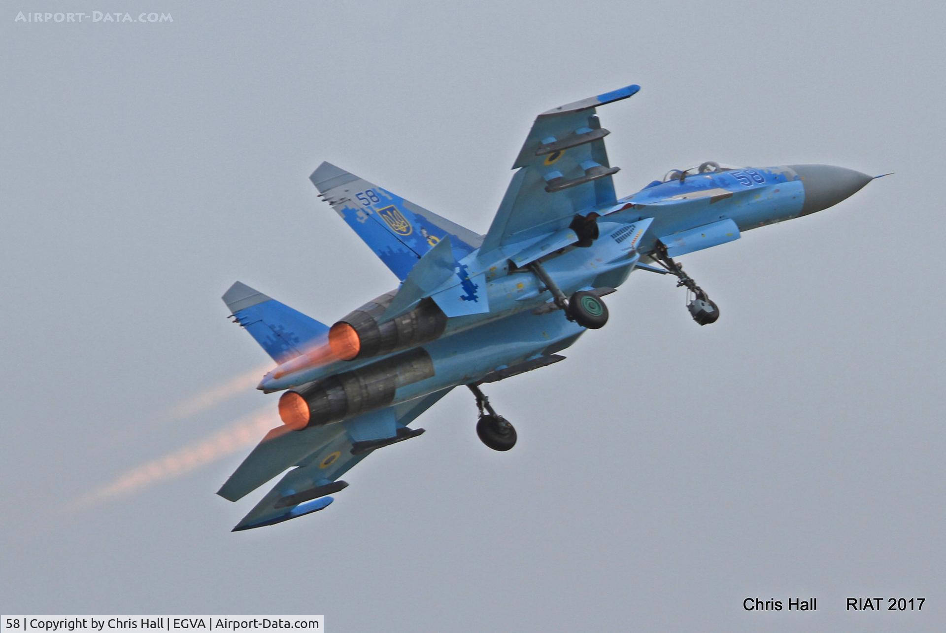 58, 1991 Sukhoi Su-27P Flanker B C/N 36911035612, RIAT 2017
