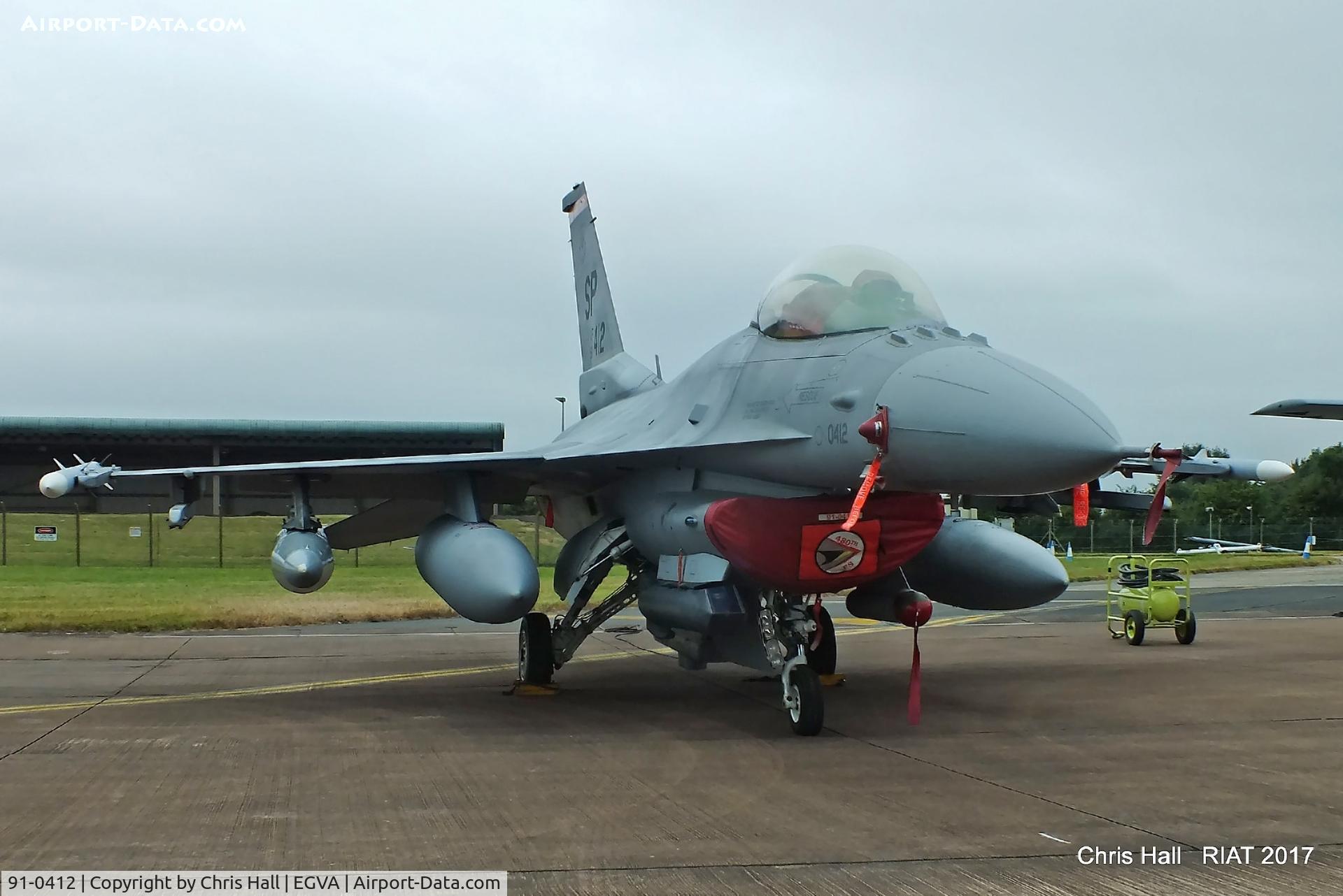 91-0412, 1991 General Dynamics F-16C Fighting Falcon C/N CC-110, RIAT 2017