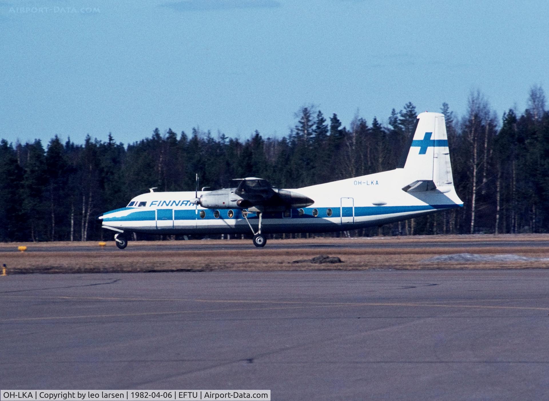 OH-LKA, 1963 Fokker F-27-200 Friendship C/N 10239, Turko 6.4.1982