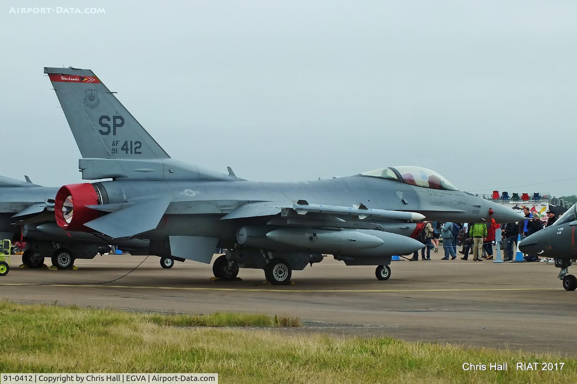 91-0412, 1991 General Dynamics F-16C Fighting Falcon C/N CC-110, RIAT 2017