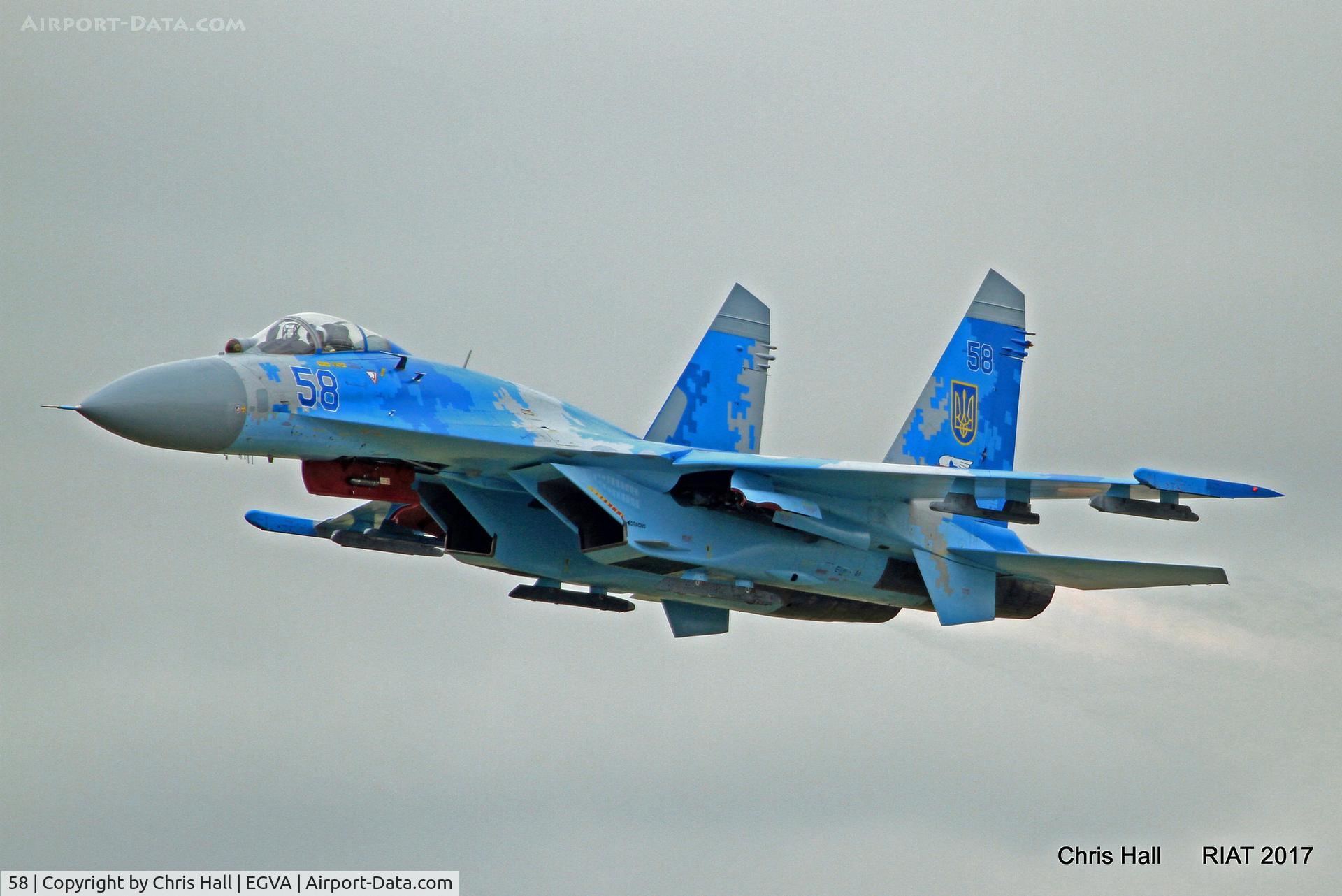 58, 1991 Sukhoi Su-27P Flanker B C/N 36911035612, RIAT 2017