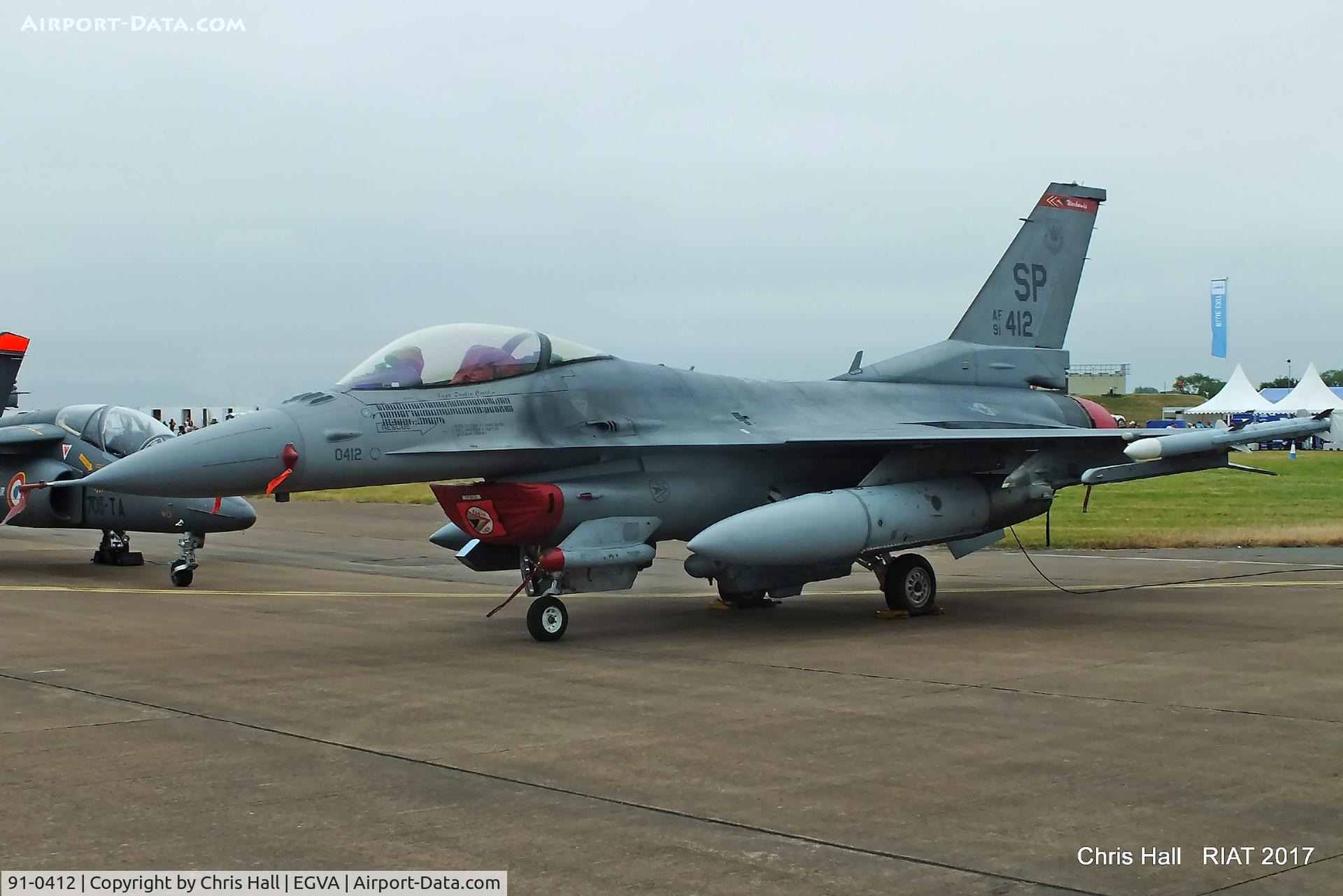91-0412, 1991 General Dynamics F-16C Fighting Falcon C/N CC-110, RIAT 2017