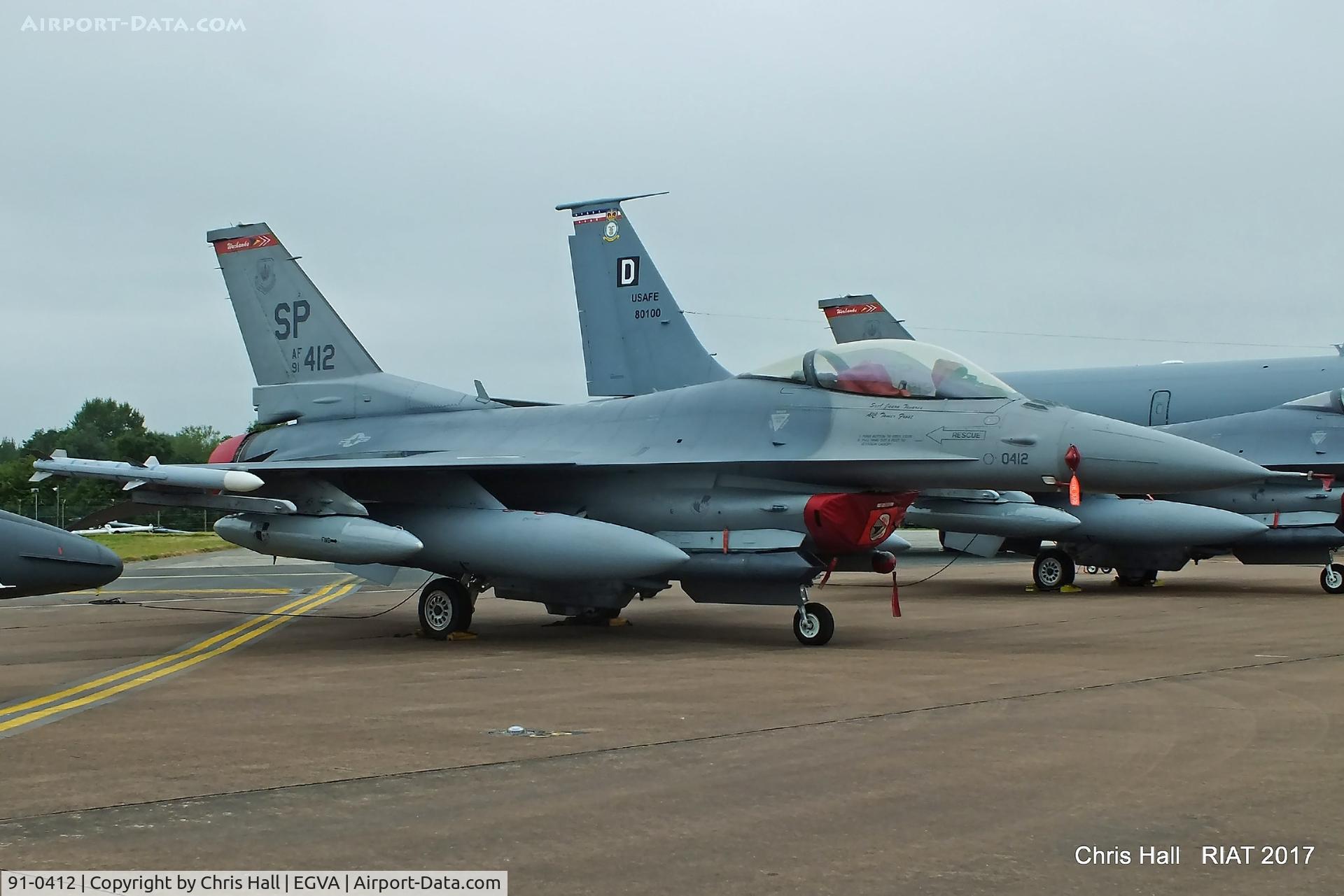 91-0412, 1991 General Dynamics F-16C Fighting Falcon C/N CC-110, RIAT 2017