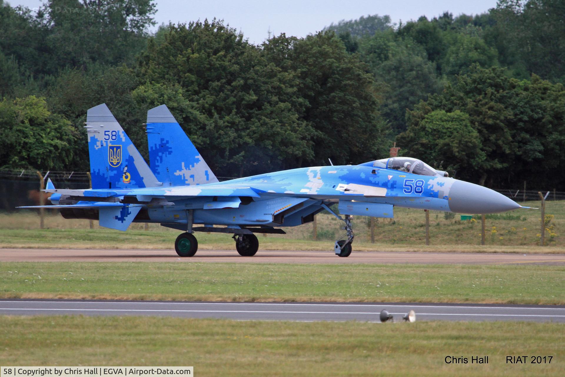 58, 1991 Sukhoi Su-27P Flanker B C/N 36911035612, RIAT 2017