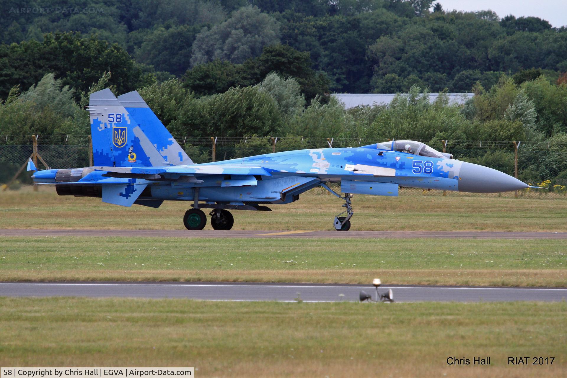 58, 1991 Sukhoi Su-27P Flanker B C/N 36911035612, RIAT 2017