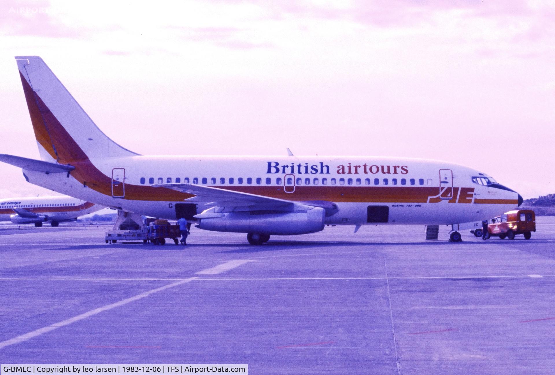 G-BMEC, 1979 Boeing 737-2S3 C/N 21776, Tenerife South 6.12.1983