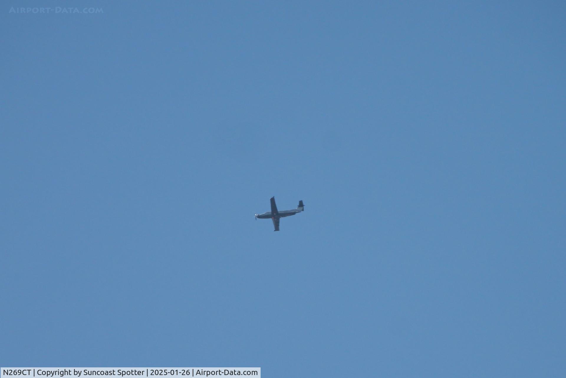 N269CT, 2004 Pilatus PC-12/45 C/N 547, Pilatus 269CT flies over Lakeland on a flight from Spirit of St Louis Airport to Winter Haven Regional Airport