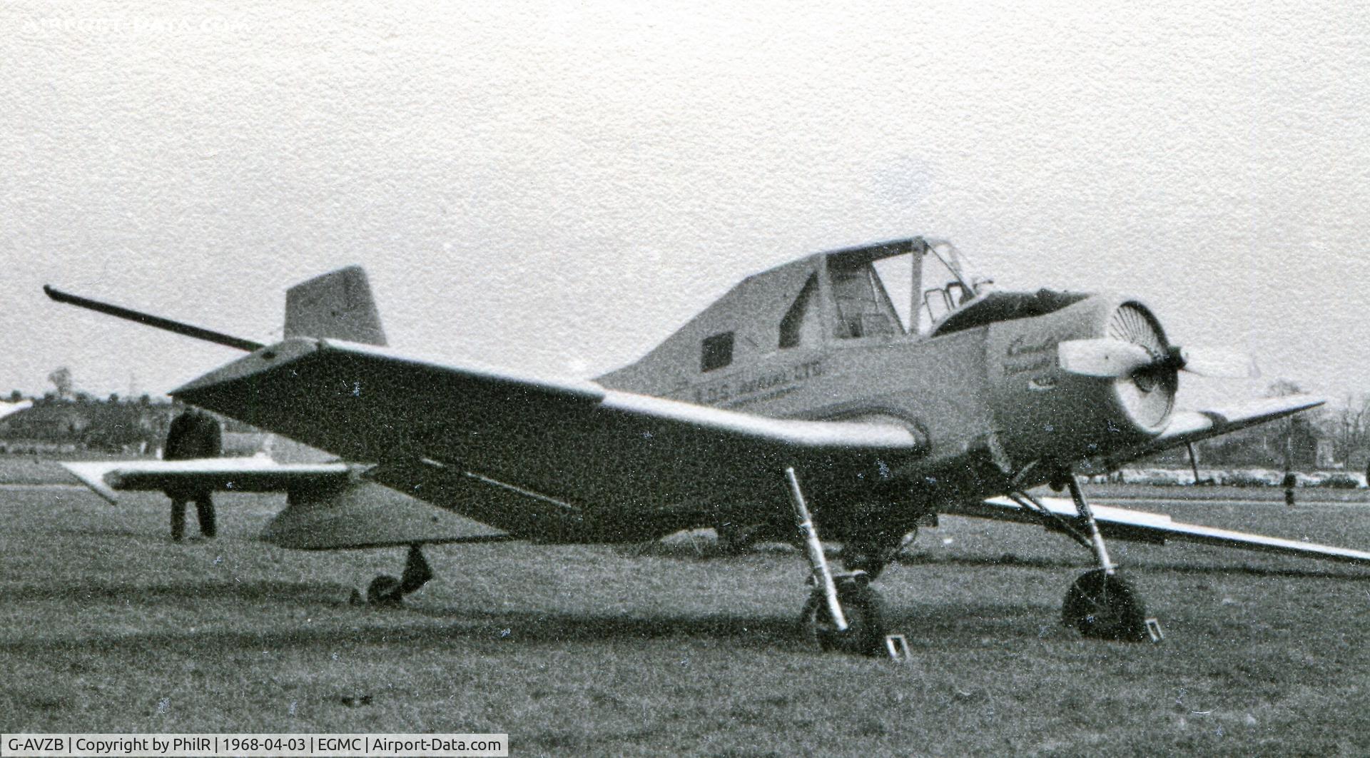 G-AVZB, 1967 Zlin Z-37A Cmelak C/N 0408, G-AVZB 1967 Let Z-37 Bumble Bee crop duster Southend 24.03.68