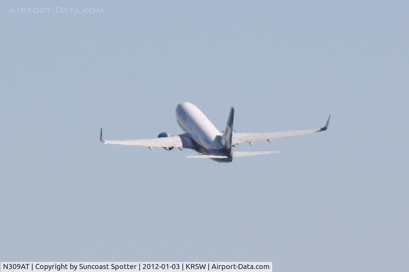 N309AT, 2006 Boeing 737-7BD C/N 33929, AirTran Flight 1205 departs Runway 6 at Southwest Florida International Airport enroute to Chicago-Midway International Airport