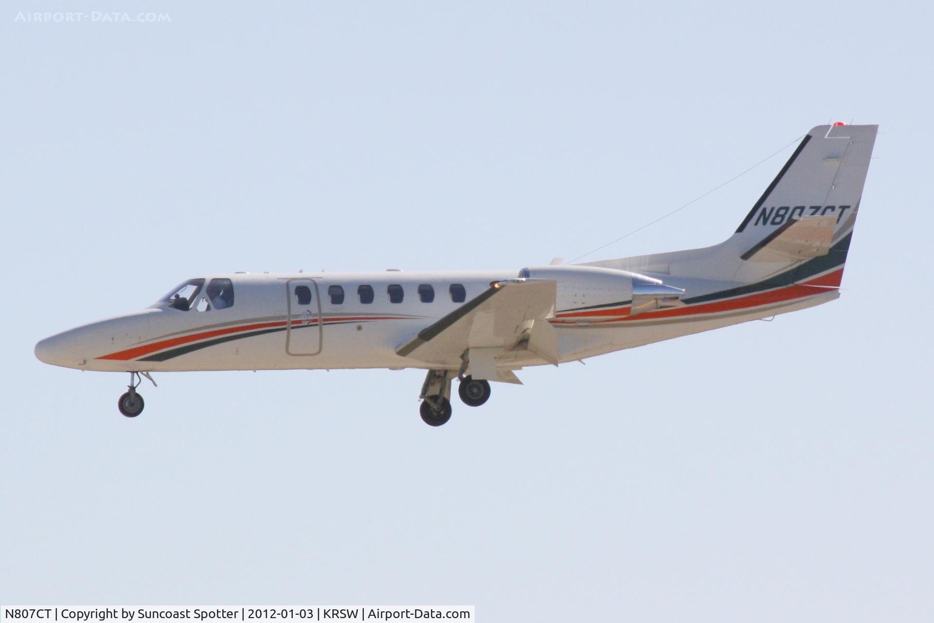 N807CT, 2004 Cessna 550 C/N 550-1078, N807CT on approach to Runway 6 at Southwest Florida International Airport following a flight from Zanesville Municipal Airport