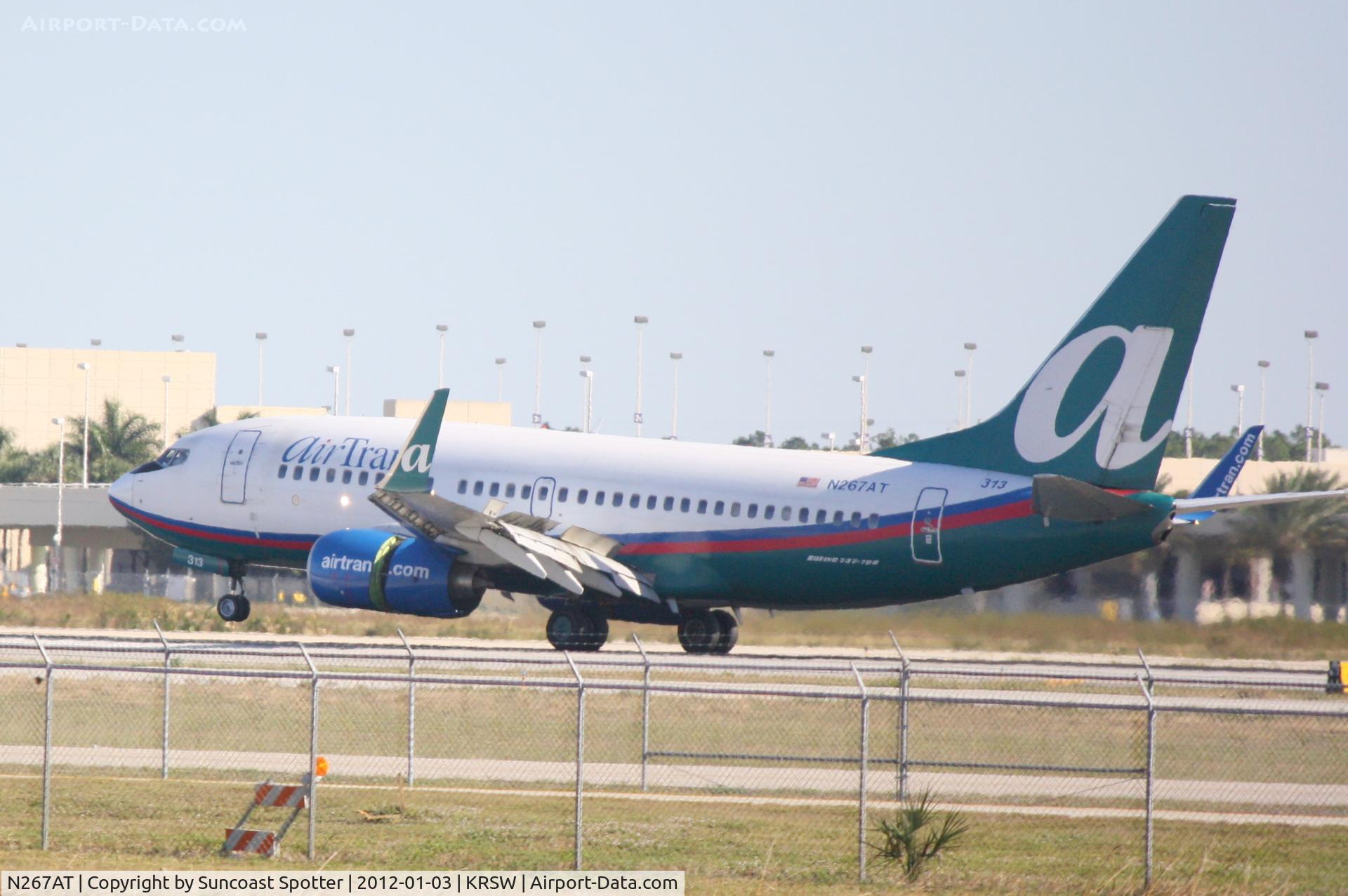 N267AT, 2005 Boeing 737-7BD C/N 33919, AirTran Flight 1006 on arrival to Runway 6 at Southwest Florida International Airport following a flight from Boston Logan International Airport