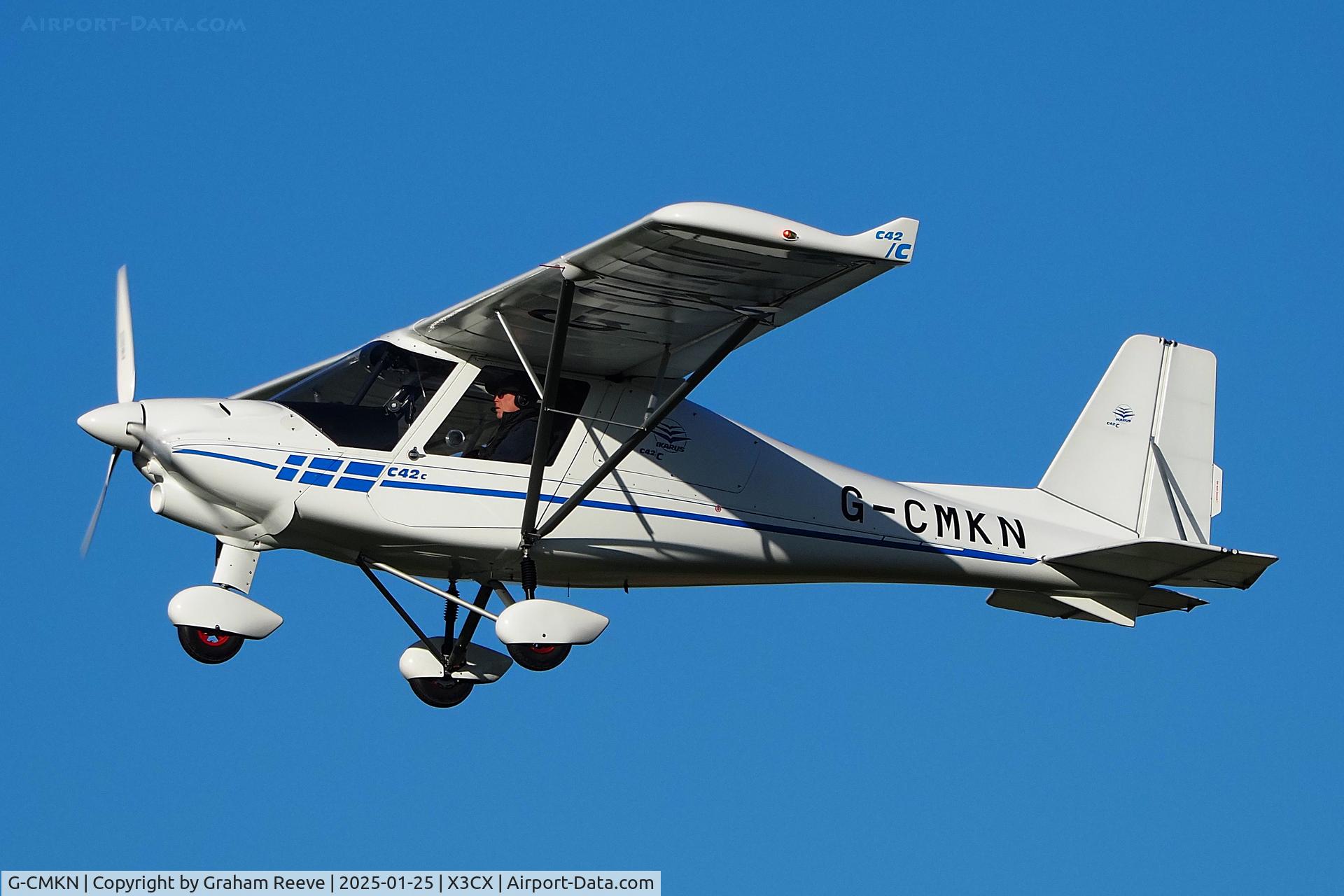 G-CMKN, 2022 Comco Ikarus C42 FB80 Charlie C/N 2203-7681, Departing from Northrepps.