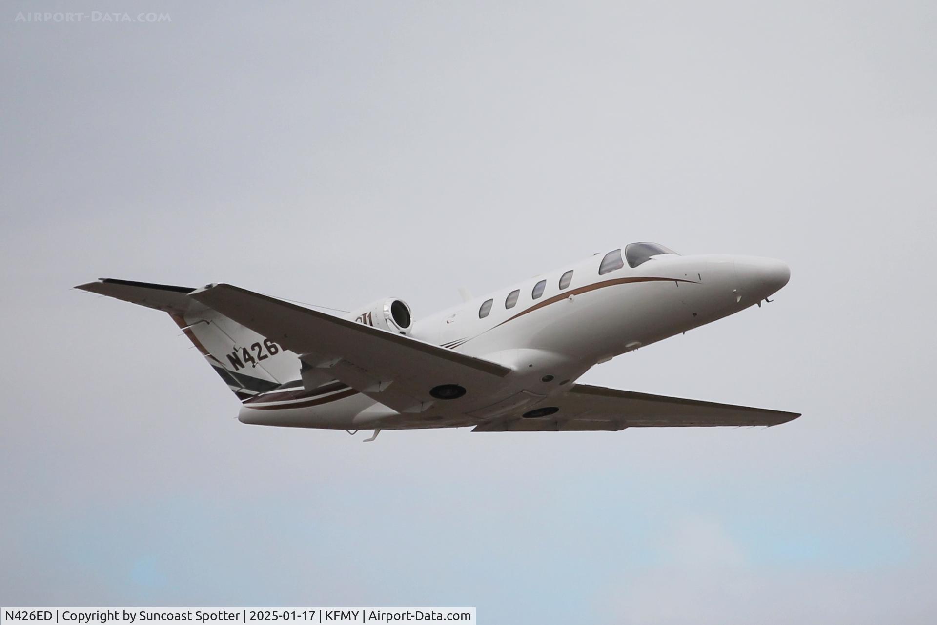 N426ED, 2001 Cessna 525 CitationJet CJ1 C/N 525-0426, Citation 426ED departs Runway 5 at Page Field enroute to North Central West Virginia Airport