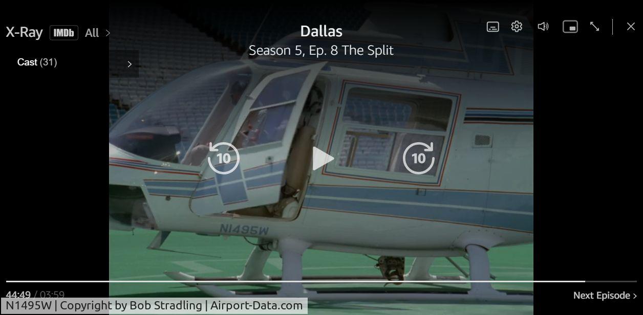 N1495W, Bell 206A JetRanger C/N 423, pictured 1981, Dallas, TX