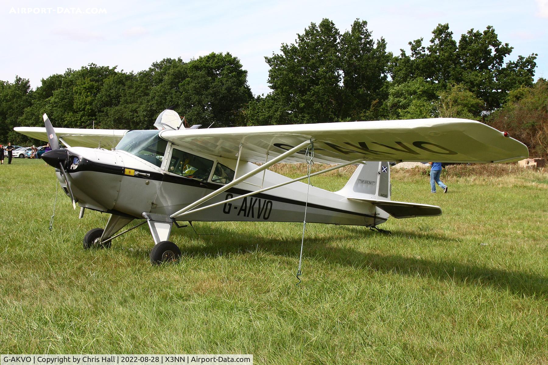 G-AKVO, 1946 Taylorcraft BC-12D Twosome C/N 9845, Stoke Golding Stakeout 2022