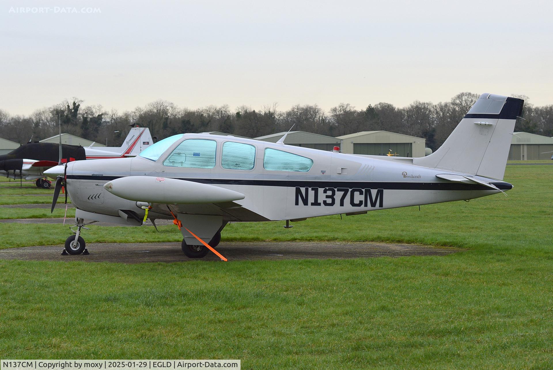 N137CM, 1984 Beechcraft Corp. F33A Bonanza C/N CE1054, Beechcraft Corp. F33A Bonanza at Denham.