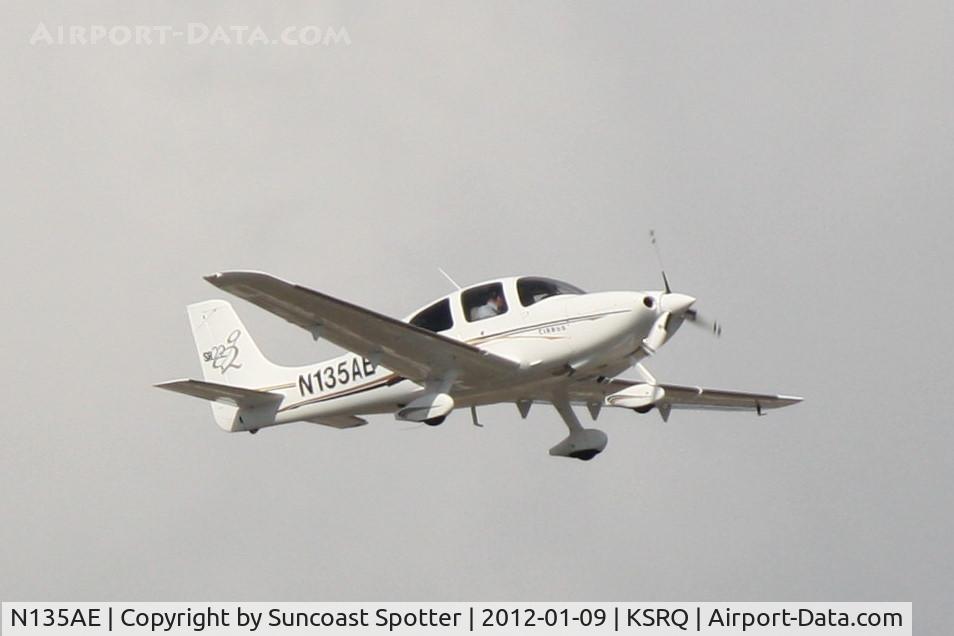 N135AE, 2005 Cirrus SR22 G2 C/N 1716, N135AE departs Runway 14 at Sarasota-Bradenton International Airport enroute to Naples Municipal Airport