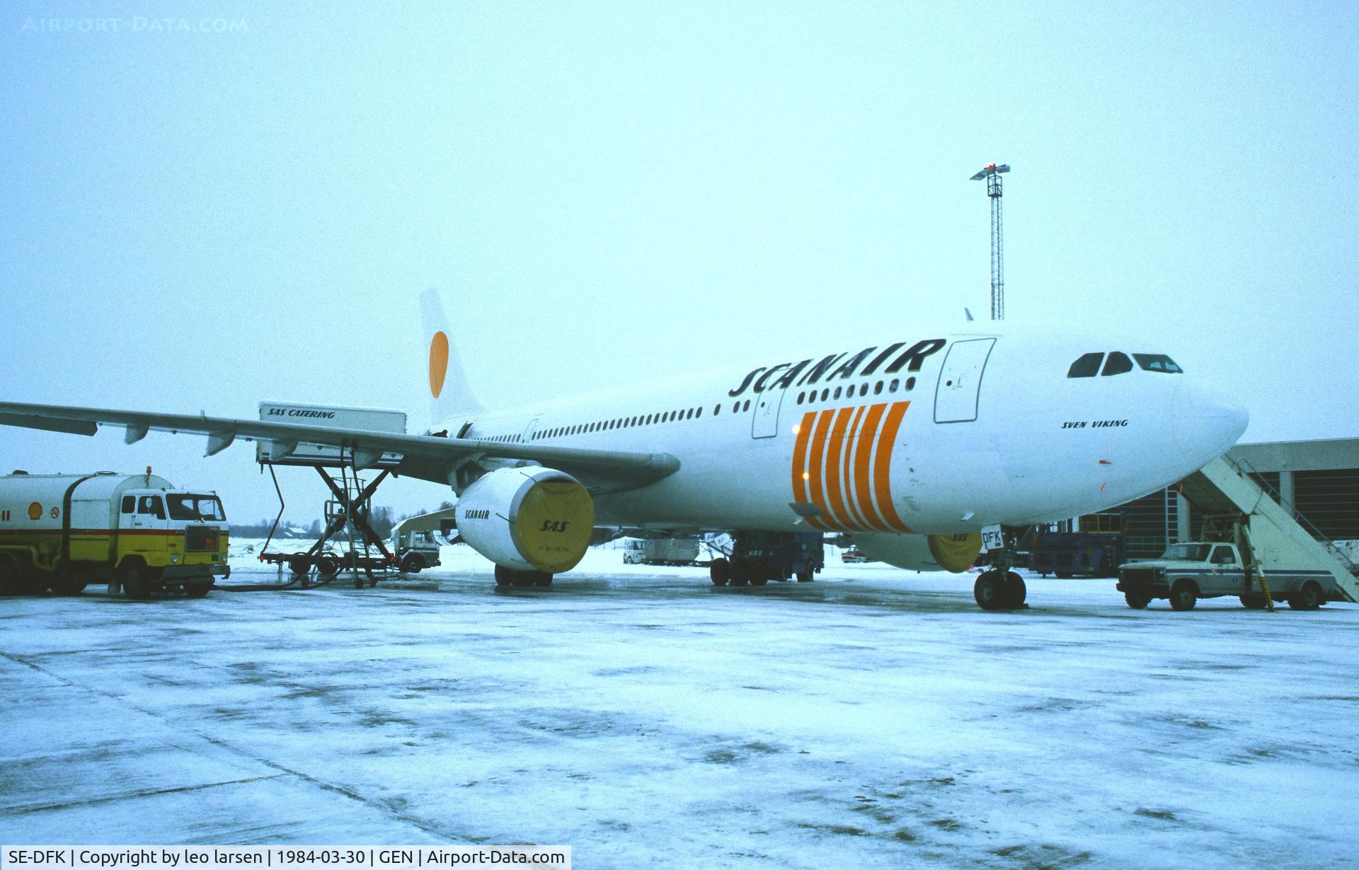 SE-DFK, 1979 Airbus A300B4-120 C/N 94, Oslo Gardermoen 30.3.1984