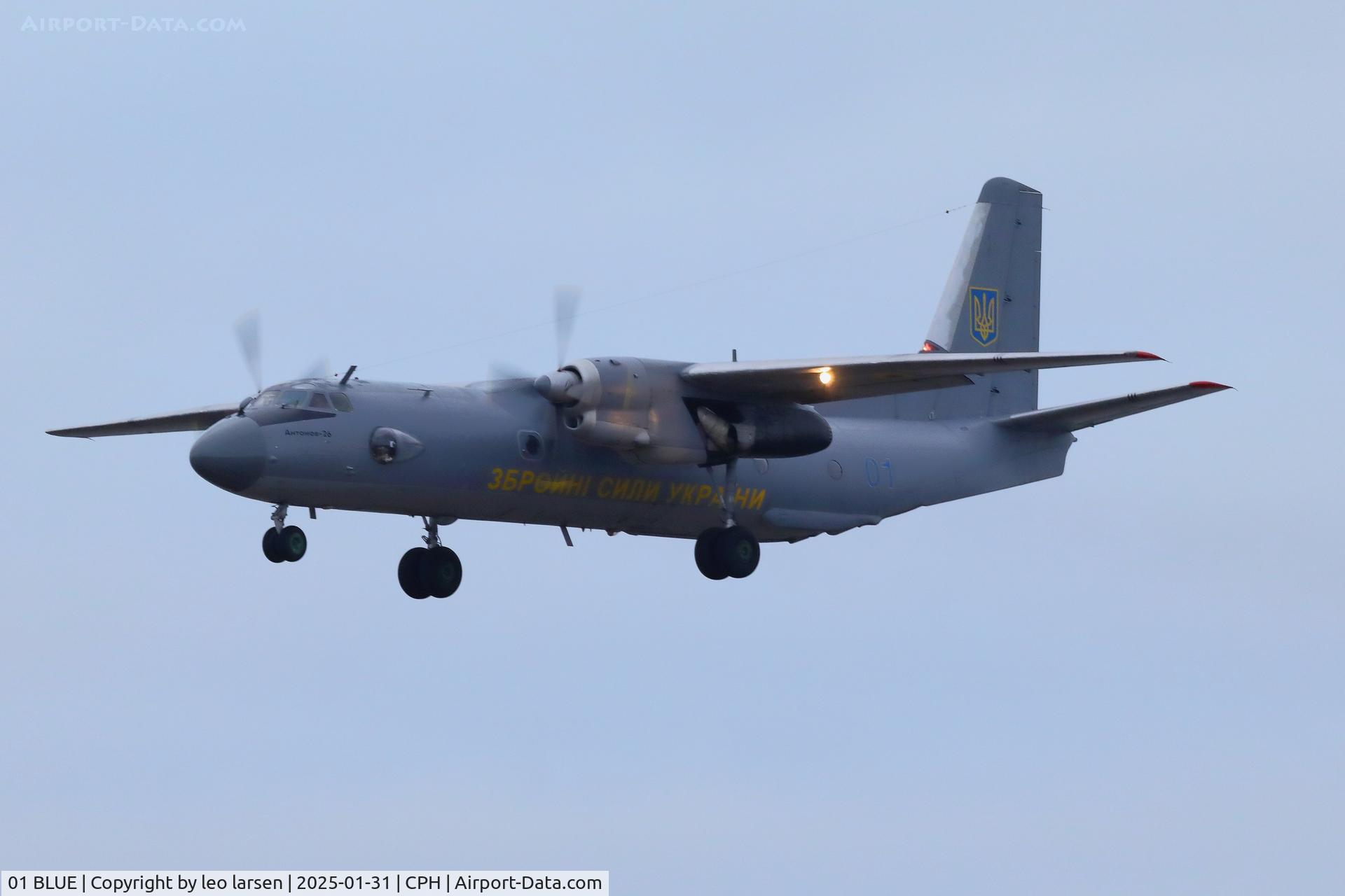 01 BLUE, 1976 Antonov AN-26 C/N 6 73 39 07, Copenhagen 31.1.2025