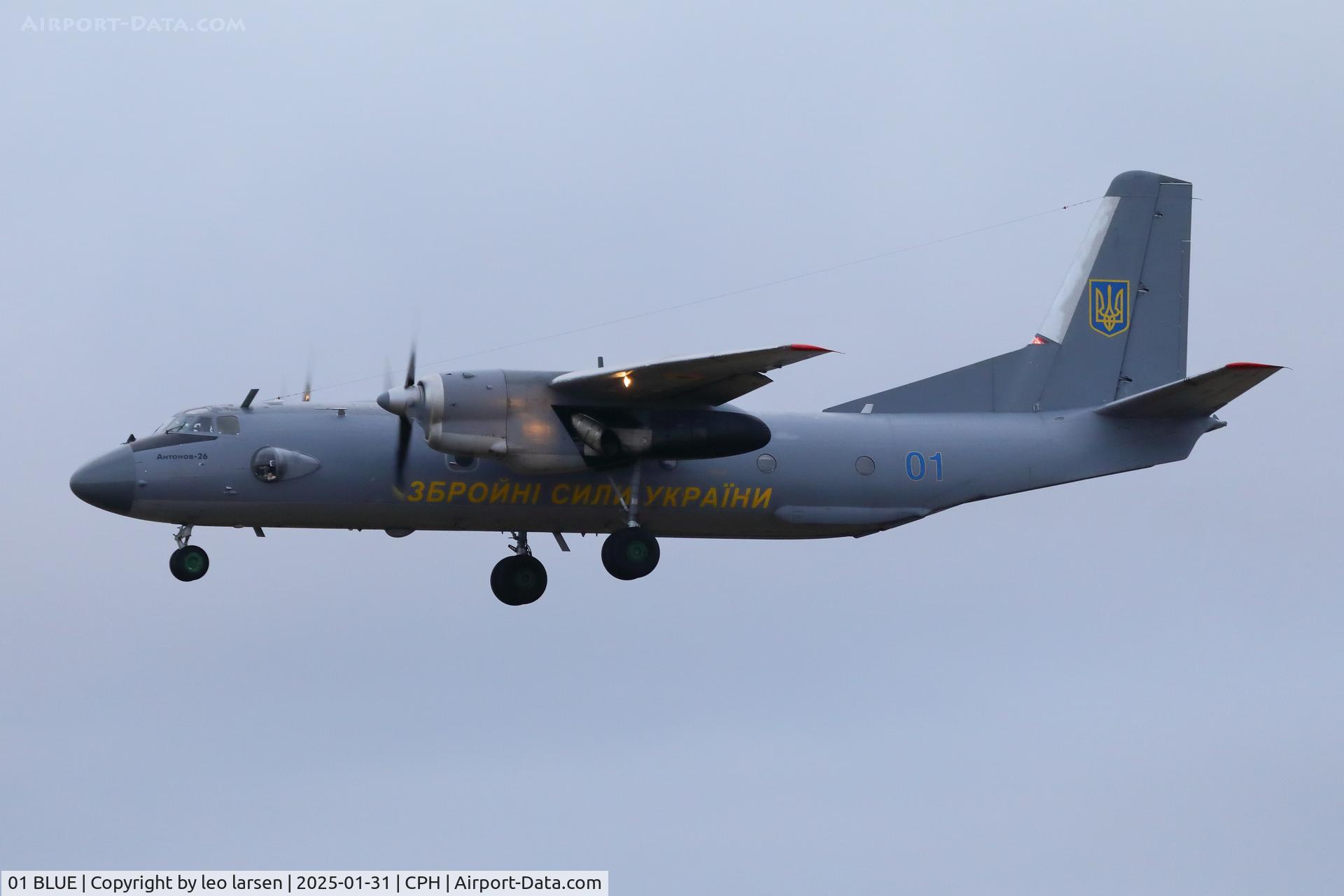 01 BLUE, 1976 Antonov AN-26 C/N 6 73 39 07, Copenhagen 31.1.2025